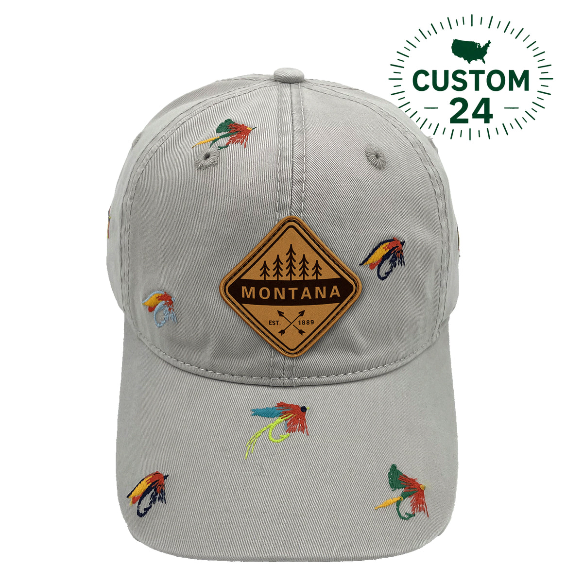 Montana Fly Fishing Embroidered Baseball Cap | Outdoor Adventure Nature Travel Hat