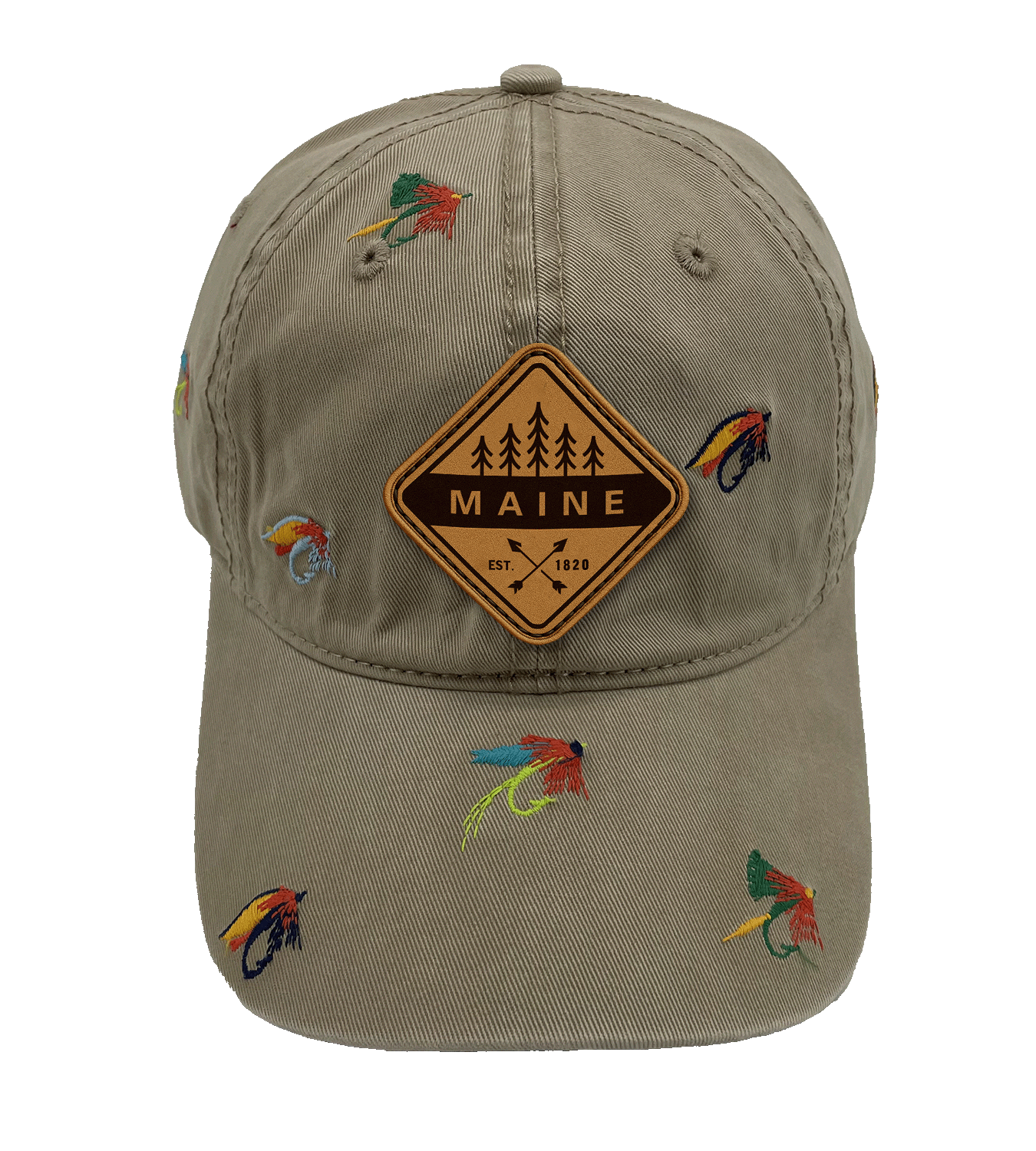 Maine Fly Fishing Embroidered Baseball Cap ¨C Outdoor Adventure Nature Travel Hat