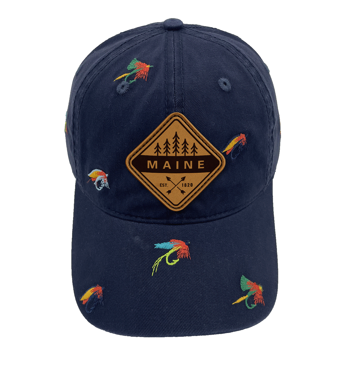 Maine Fly Fishing Embroidered Baseball Cap ¨C Outdoor Adventure Nature Travel Hat