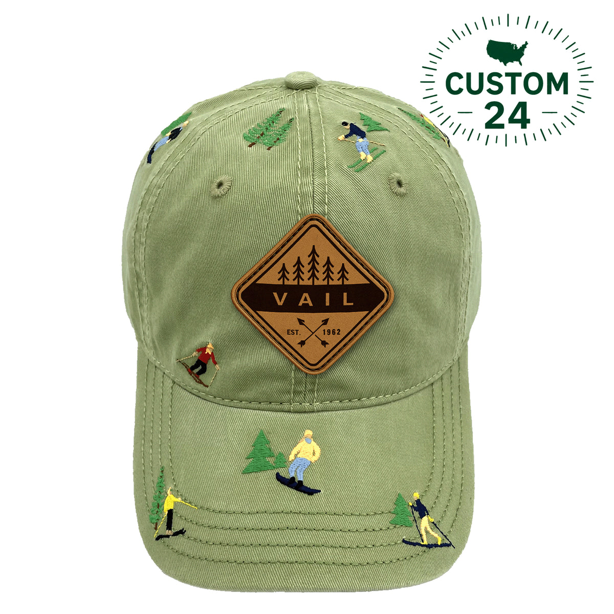 Vail Colorado Embroidered Baseball Cap, Ski Resort Snowboarding Outdoor Adventure Winter Hat