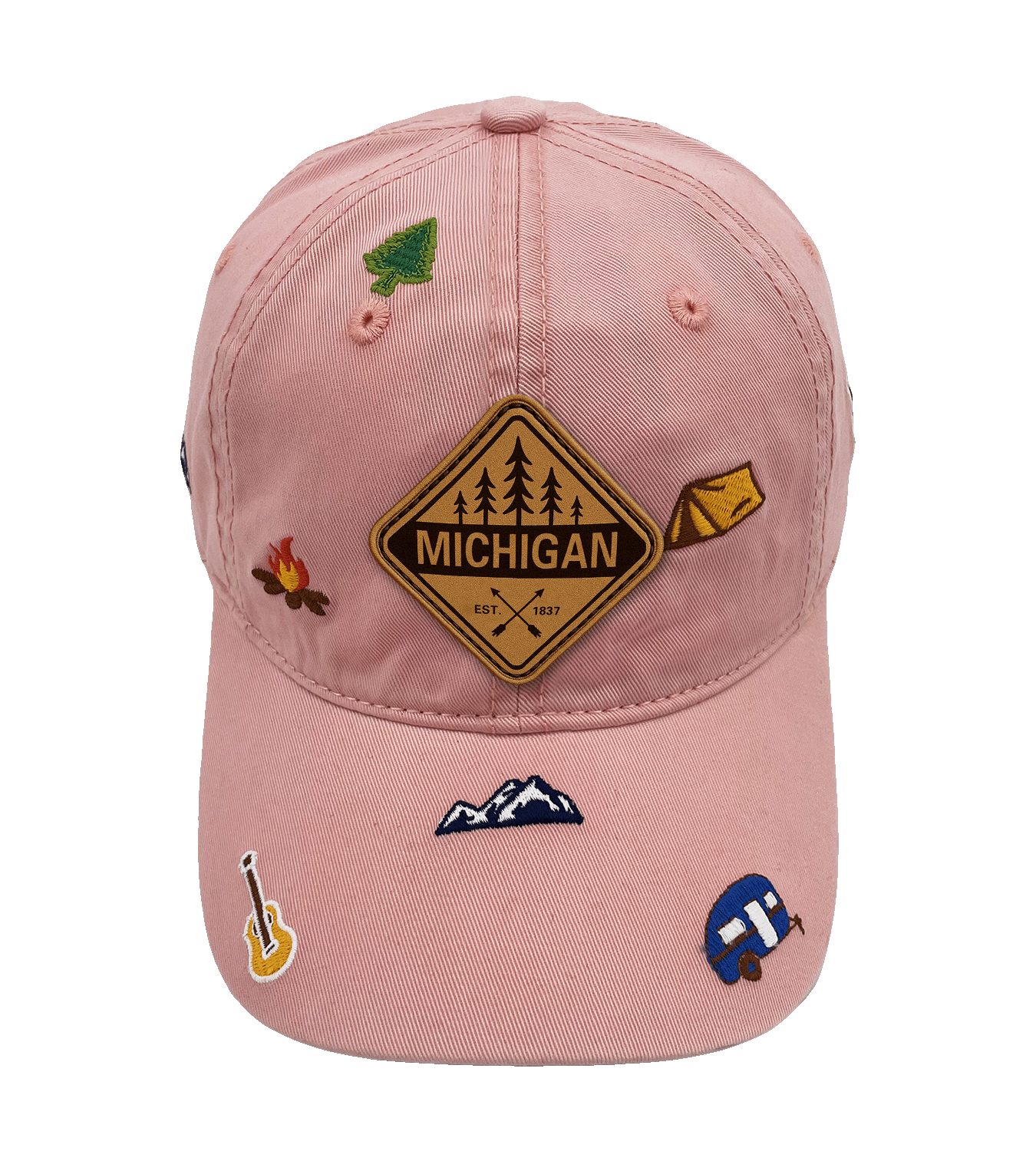 Michigan Outdoor Embroidered Baseball Cap, Adventure Camping Nature Hat for Hikers and Travelers