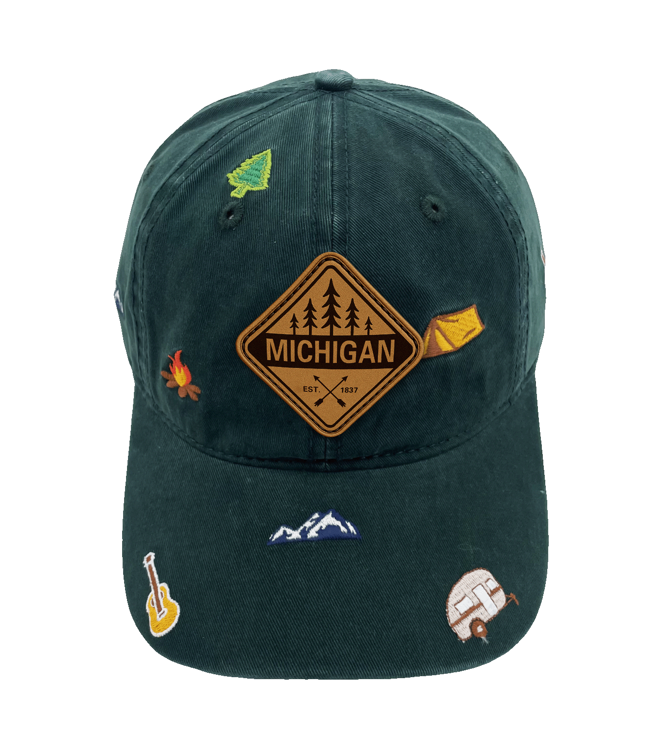 Michigan Outdoor Embroidered Baseball Cap, Adventure Camping Nature Hat for Hikers and Travelers