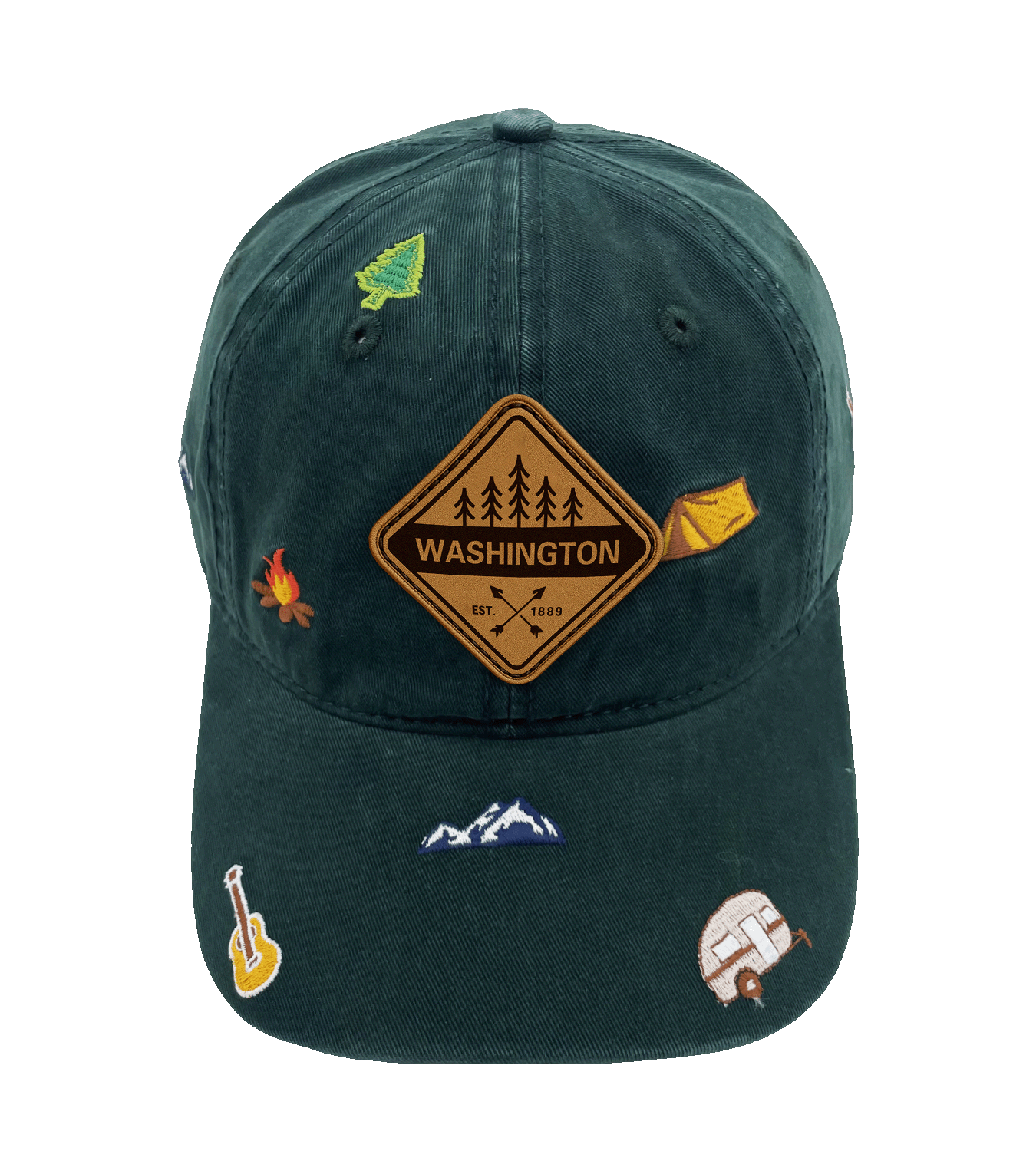 Washington Outdoor Embroidered Baseball Cap, Adventure Camping Travel Nature Hat for Hikers and Travelers