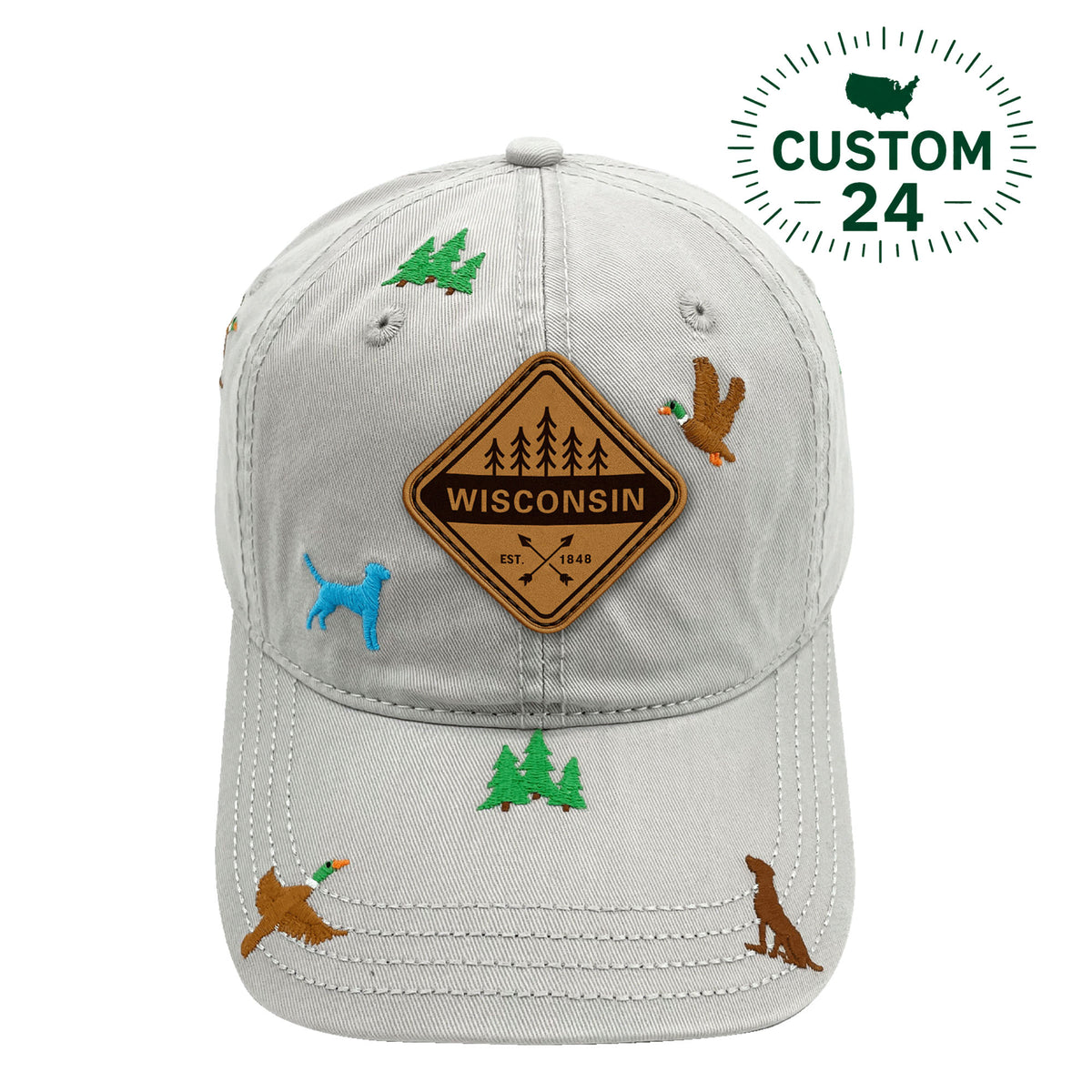 Wisconsin Outdoors Baseball Cap - Adventure Embroidered Wildlife Hunting Fishing Hat