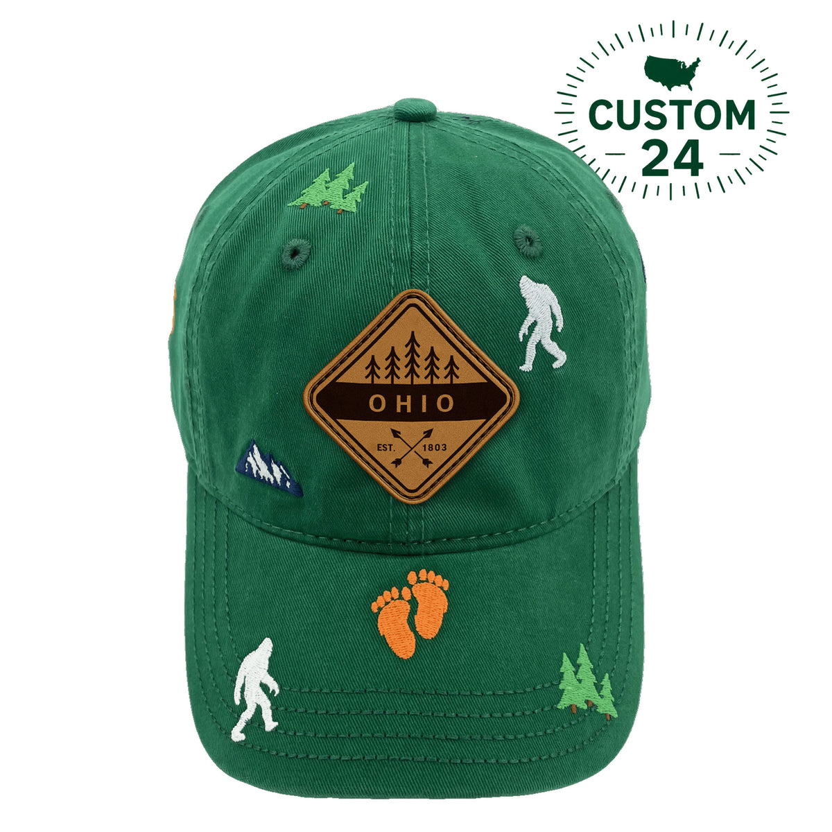 Ohio Bigfoot Adventure Baseball Cap for Hikers, Campers, and Nature Lovers