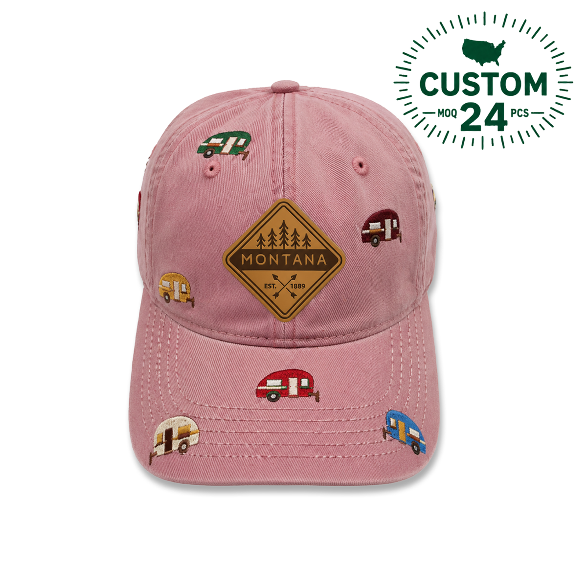 Montana Road Trip Adventure All Over Embroidered Baseball Cap