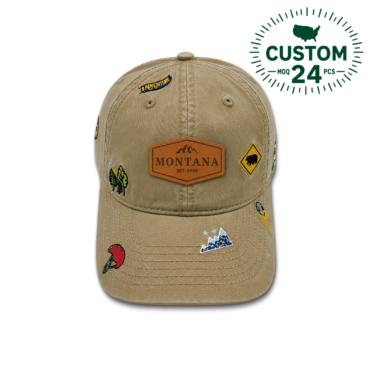 Montana Wilderness Explorer All Over Embroidered Baseball Cap