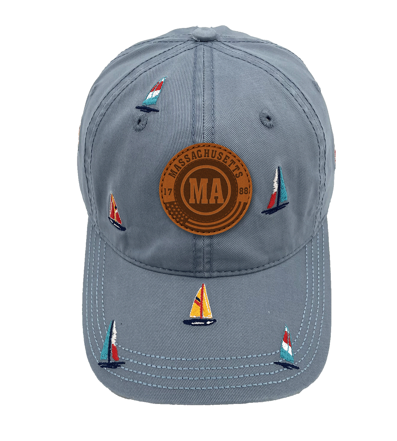 Massachusetts Sailing Baseball Cap ¨C Coastal Embroidered Nautical Boat Hat for Summer Travel