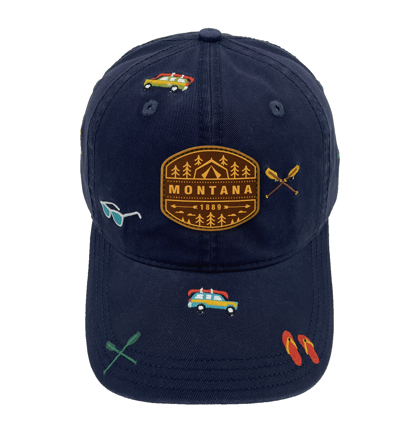 Montana Adventure Baseball Cap ¨C Outdoor Embroidered Camping & Canoeing Design Hat for Travelers