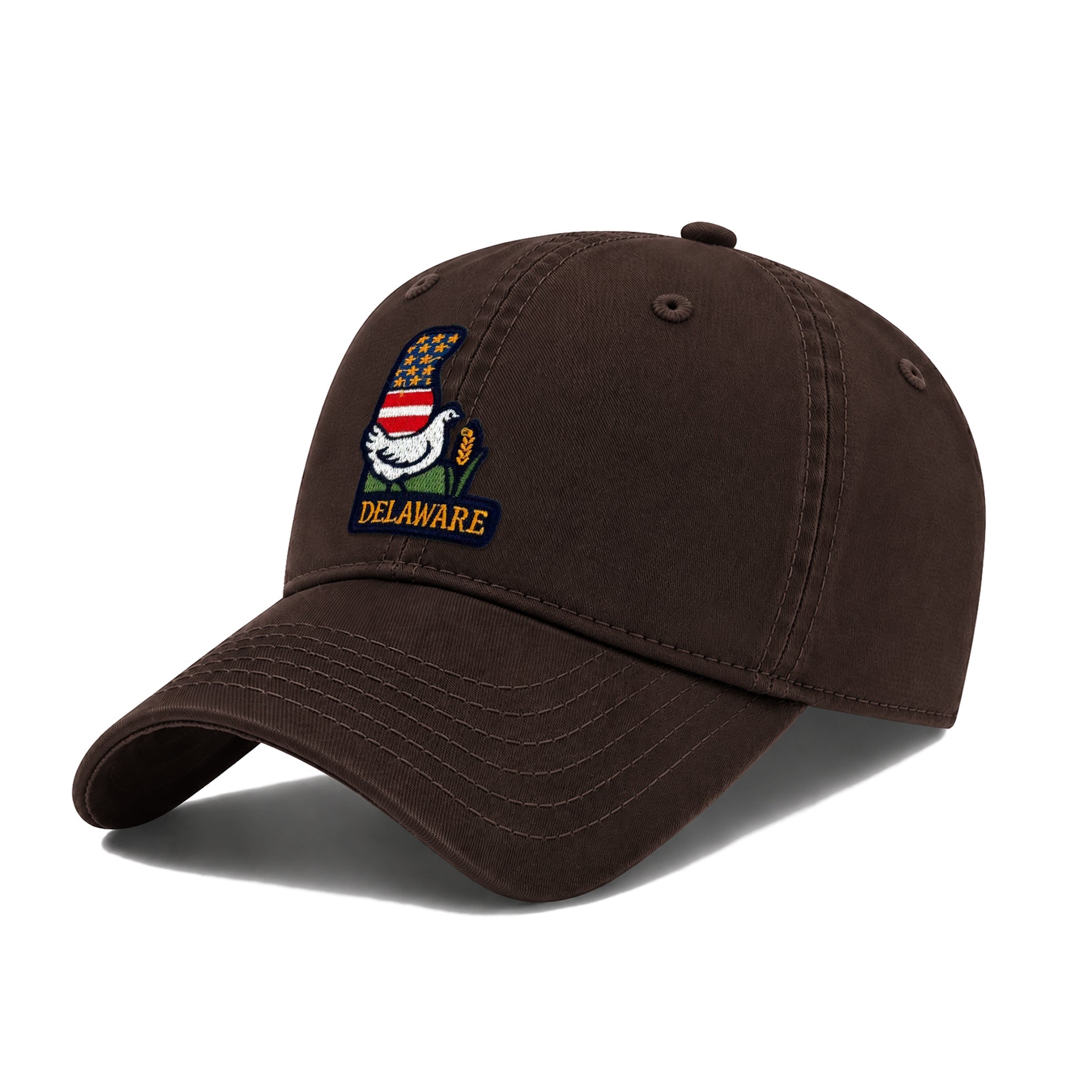 Delaware First State Baseball Cap with Embroidered Blue Hen Bird Patch