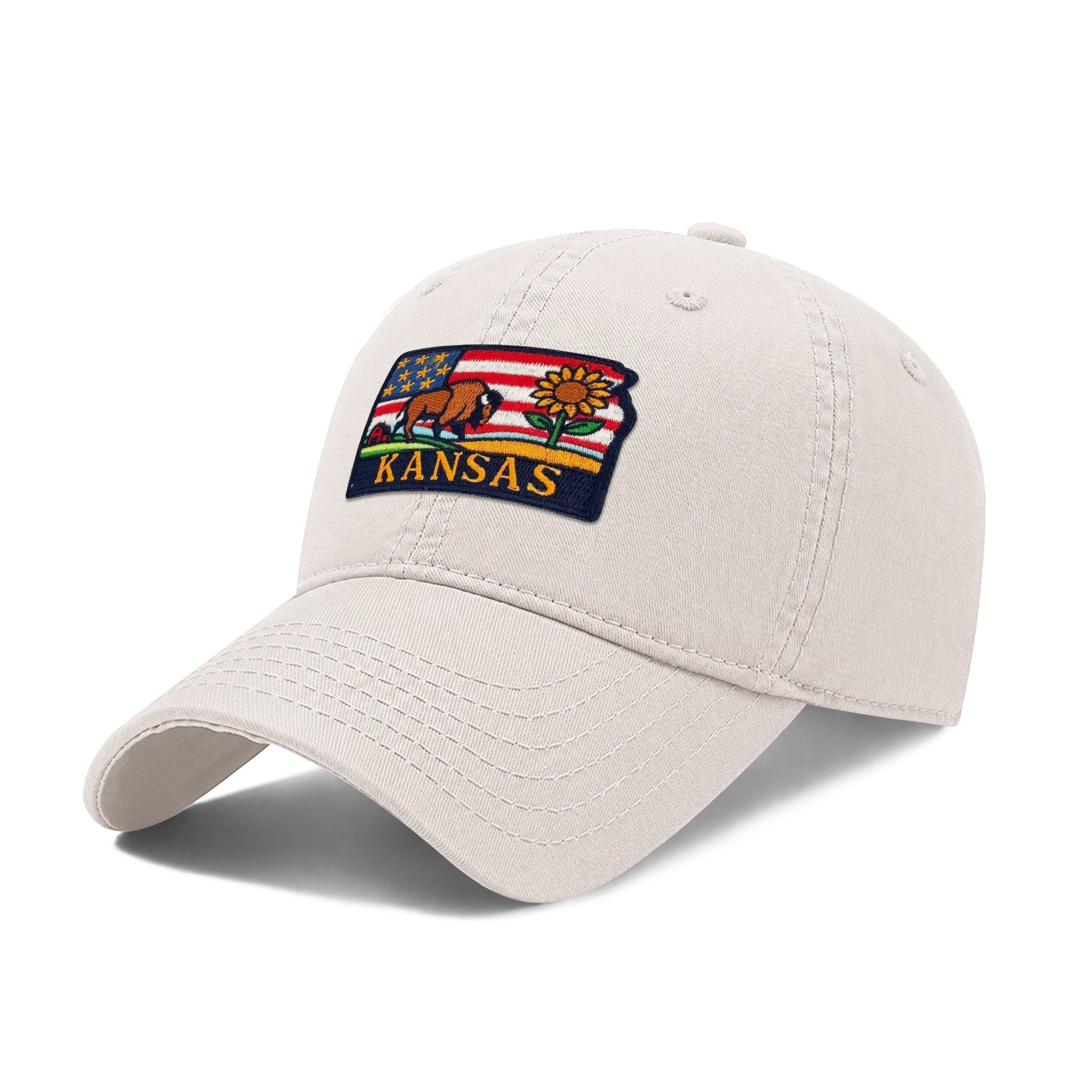 Kansas State Icons Low Profile Garment Wash Cotton Baseball Caps for Mens Womens