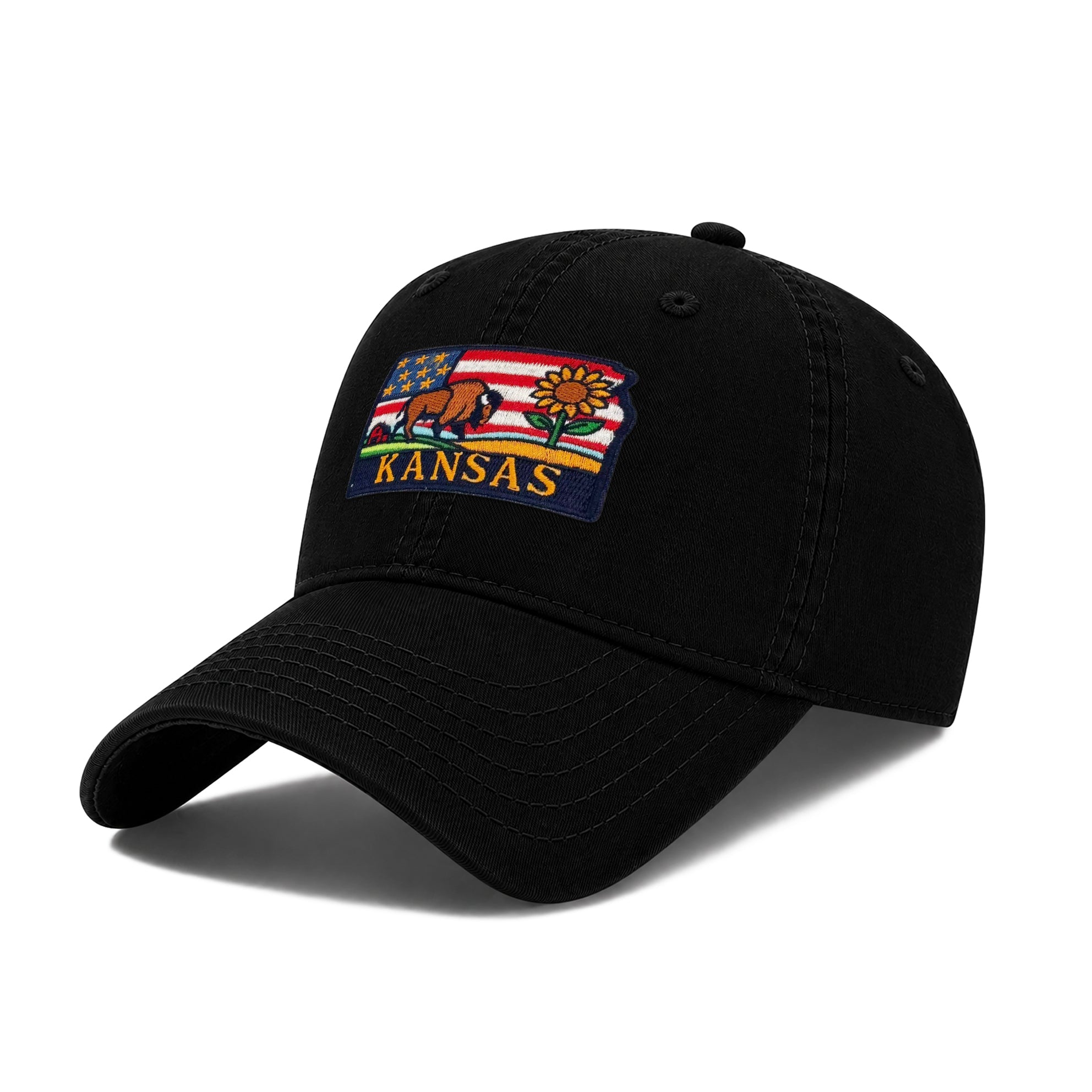 Kansas State Icons Low Profile Garment Wash Cotton Baseball Caps for Mens Womens