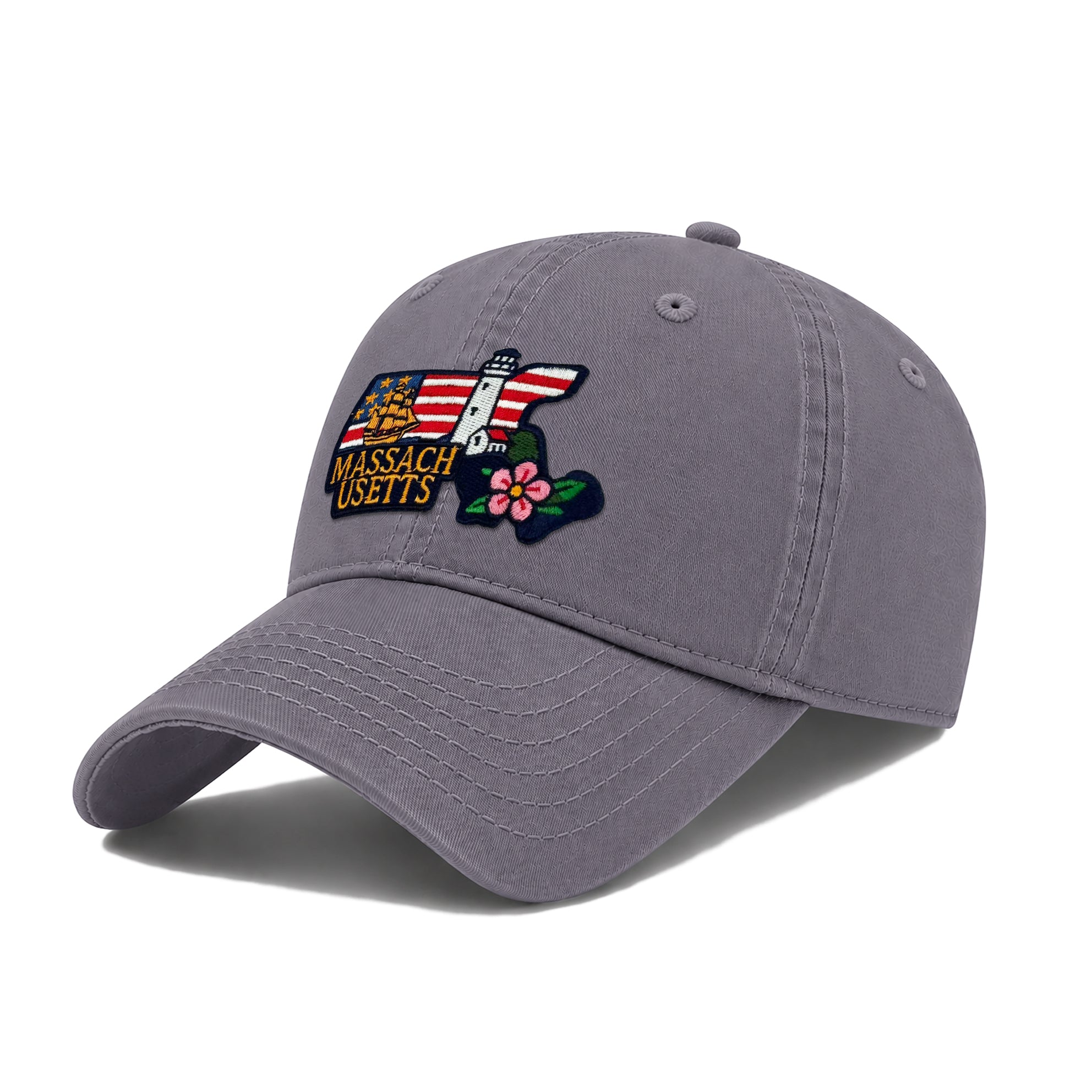 Massachusetts Low Profile Garment Wash Cotton Baseball Caps Mens Womens State Icons