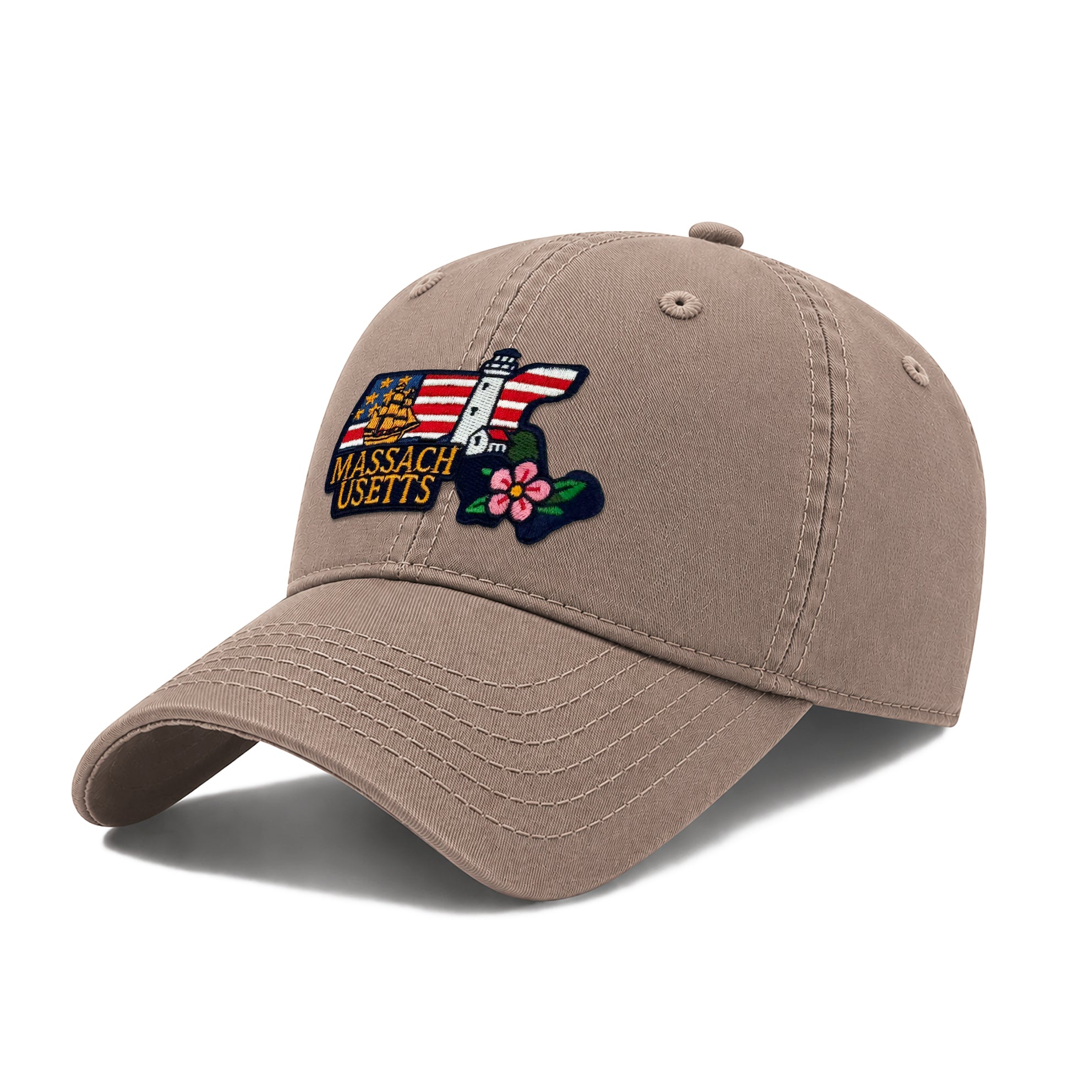 Massachusetts Low Profile Garment Wash Cotton Baseball Caps Mens Womens State Icons