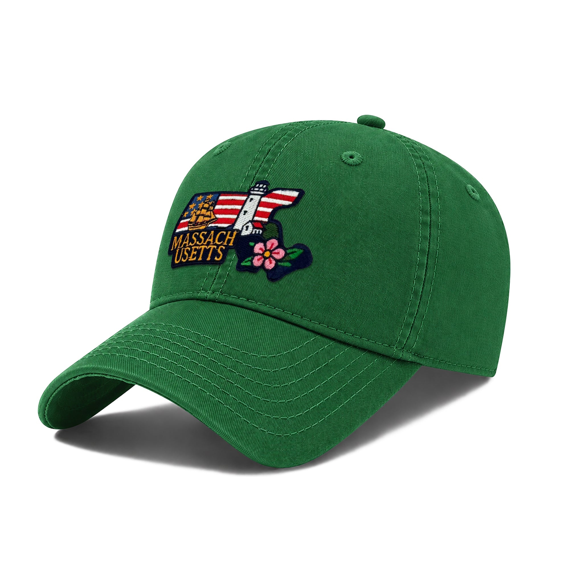 Massachusetts Low Profile Garment Wash Cotton Baseball Caps Mens Womens State Icons