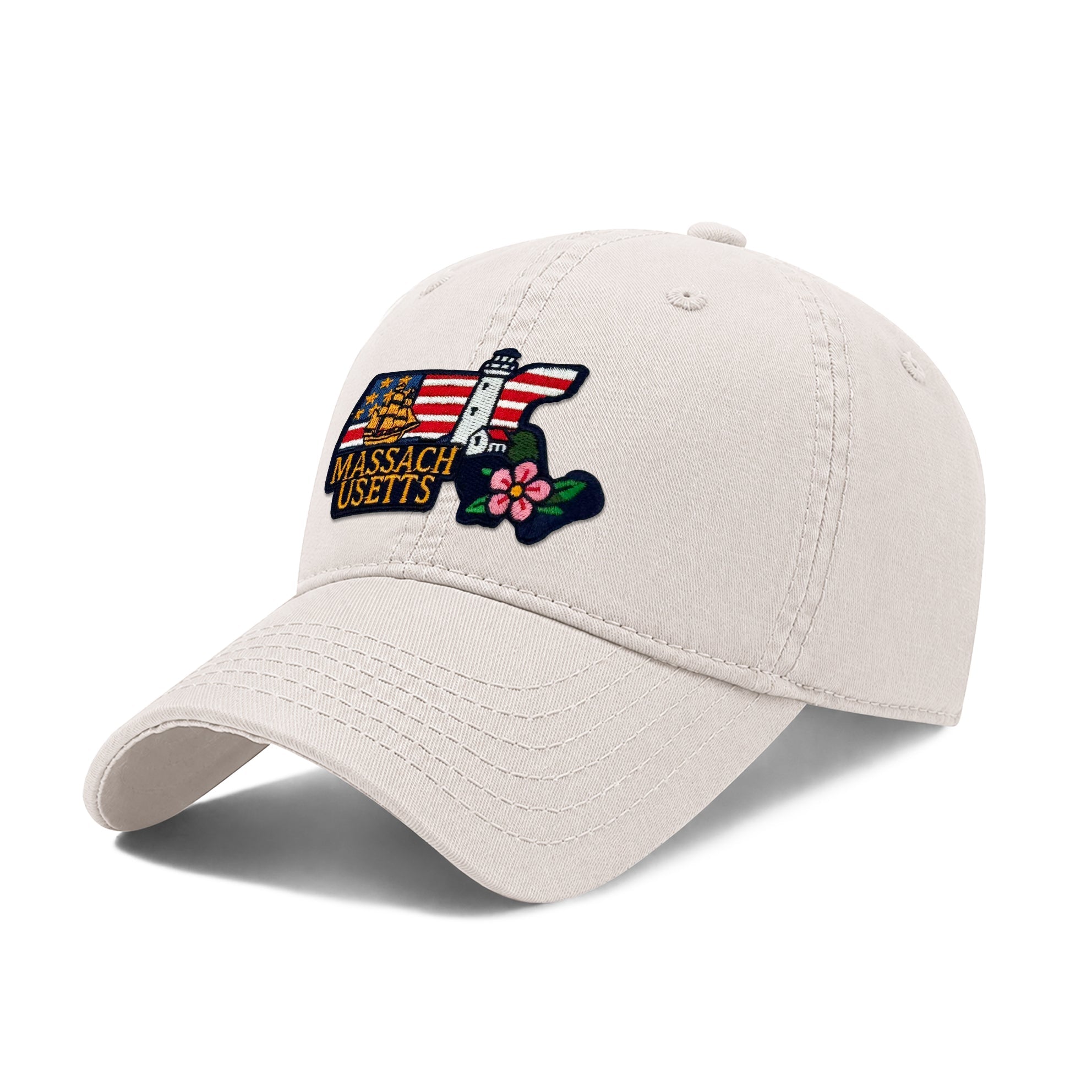 Massachusetts Low Profile Garment Wash Cotton Baseball Caps Mens Womens State Icons