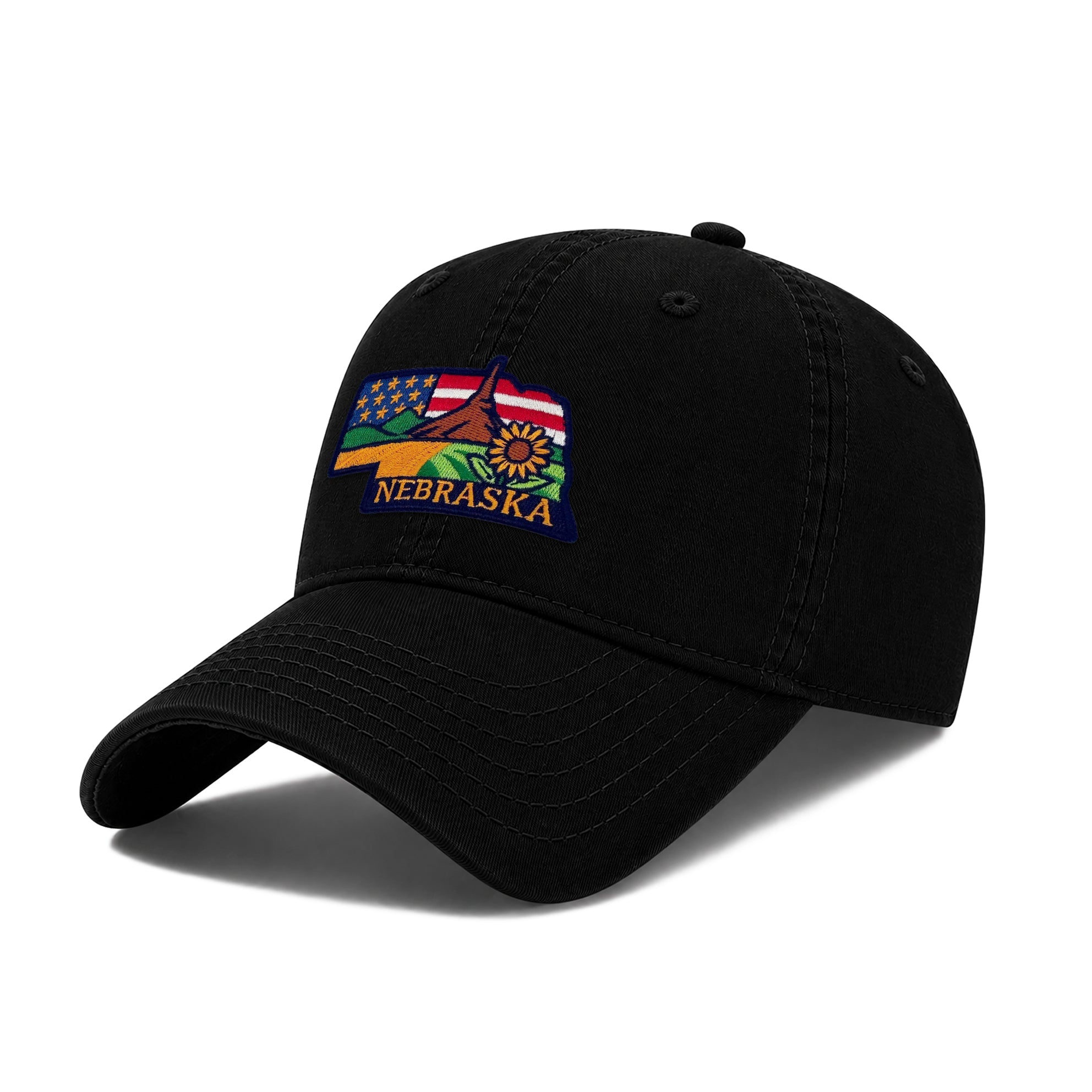 Nebraska Mens Womens Caps With State Icons Low Profile Garment Wash Cotton Baseball