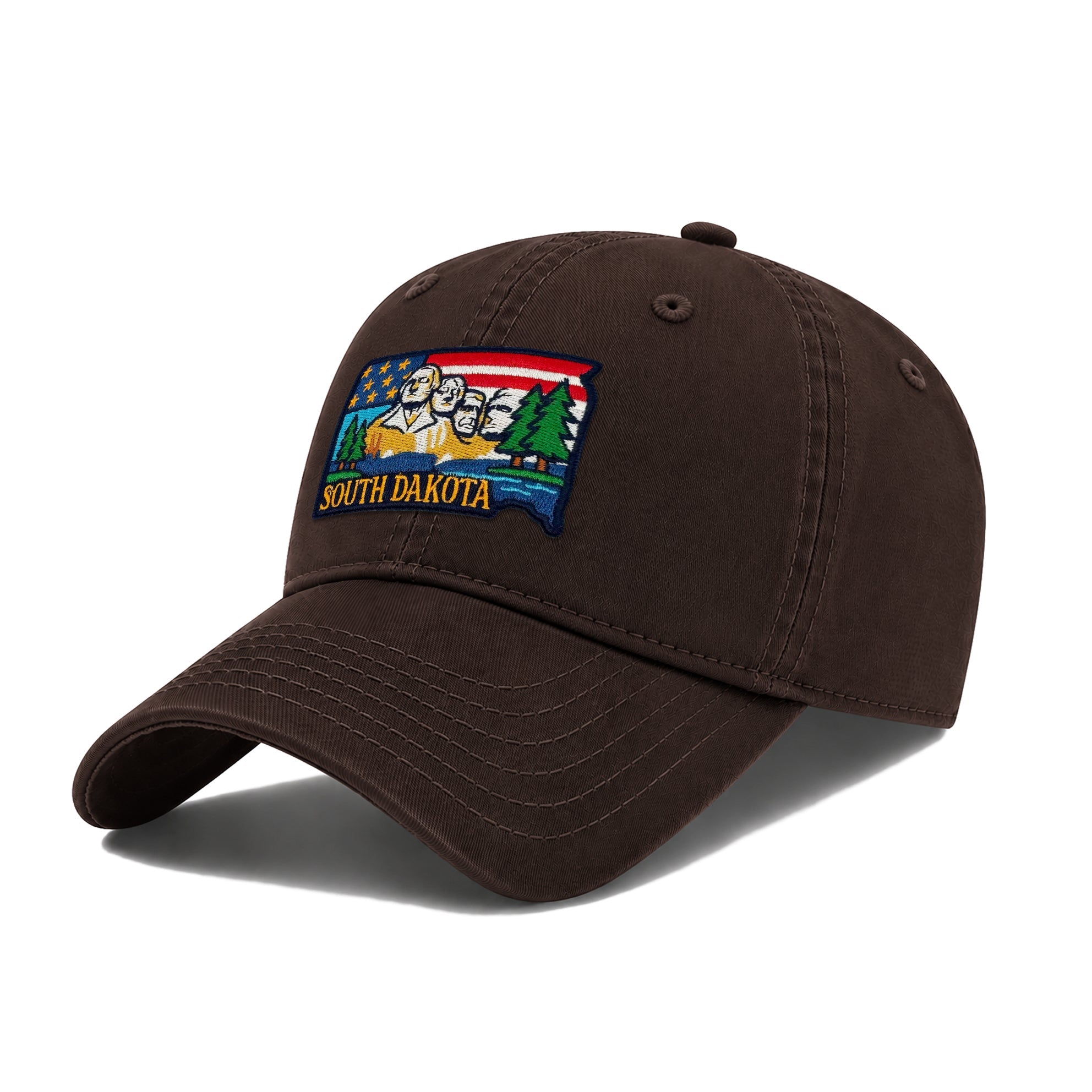 South Dakota Featuring State Icons Low Profile Garment Wash Cotton Baseball Caps