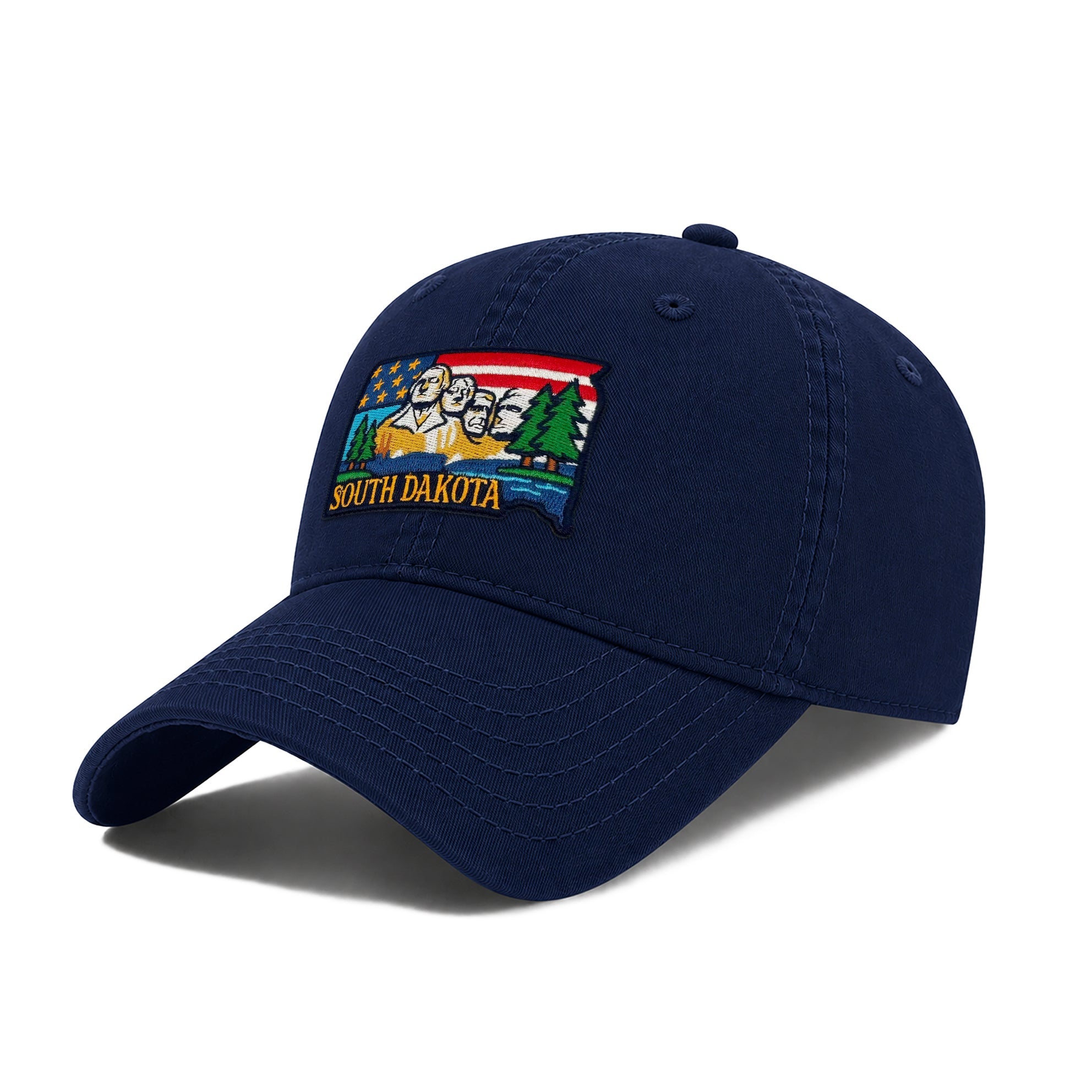 South Dakota Featuring State Icons Low Profile Garment Wash Cotton Baseball Caps