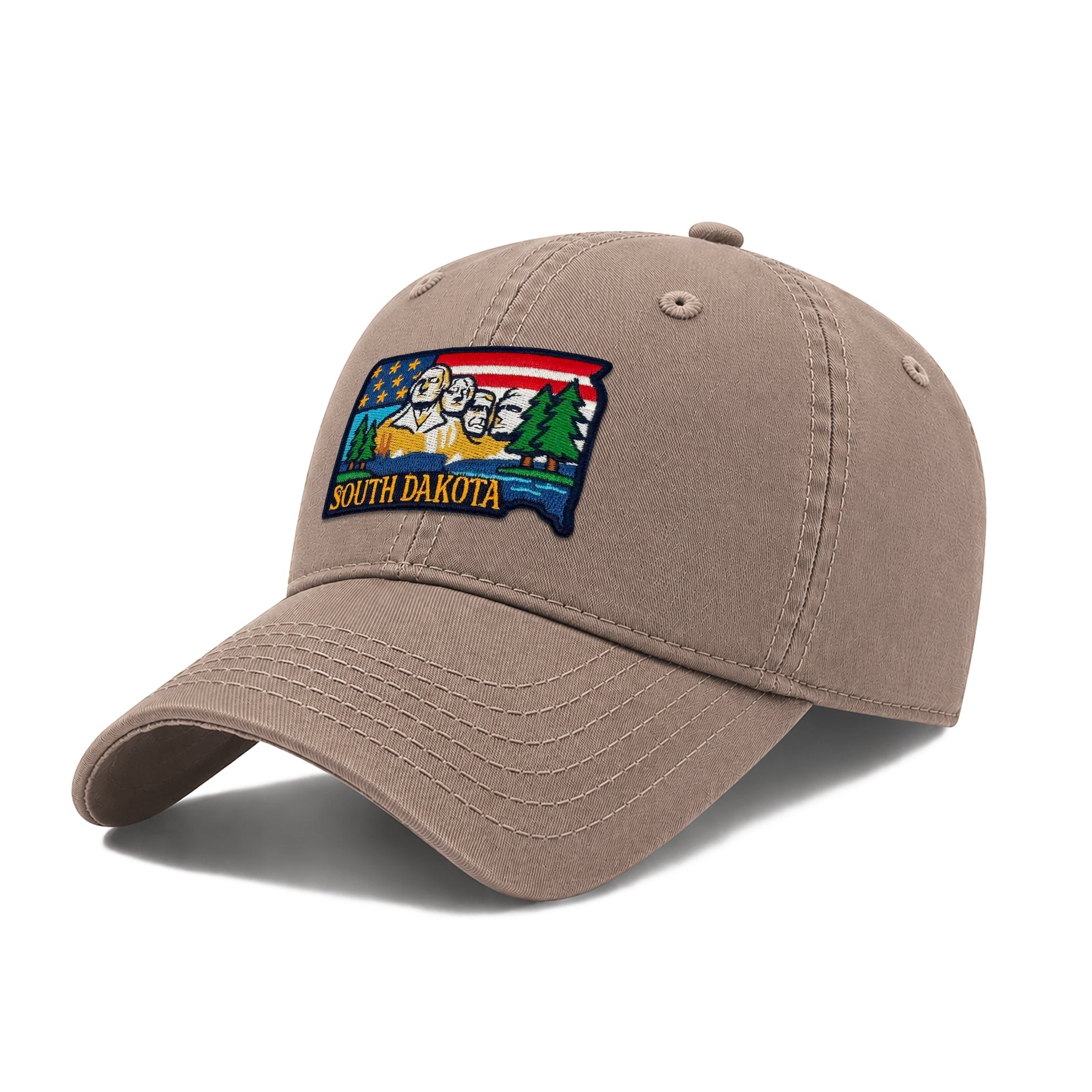South Dakota Featuring State Icons Low Profile Garment Wash Cotton Baseball Caps