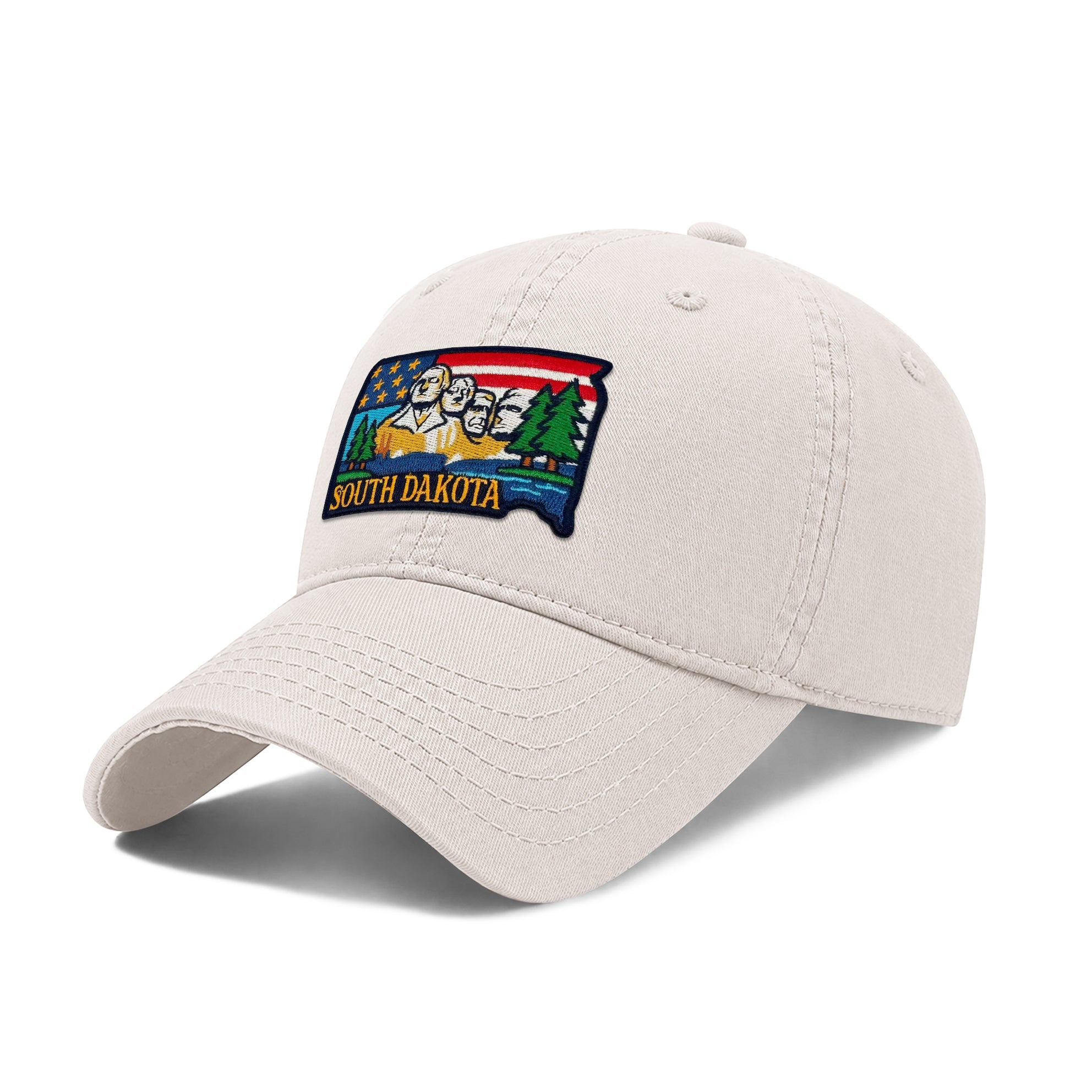 South Dakota Featuring State Icons Low Profile Garment Wash Cotton Baseball Caps