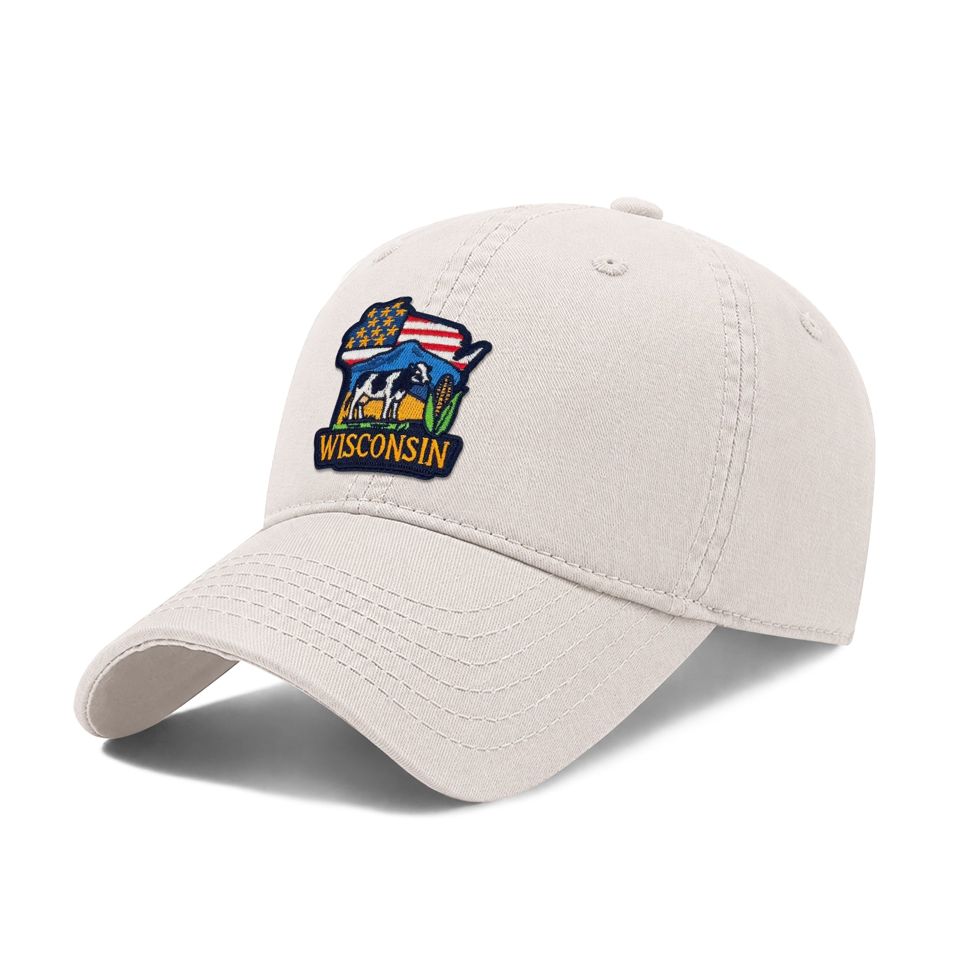 Wisconsin Low Profile Garment Wash Cotton Baseball Caps Mens Womens State Icons