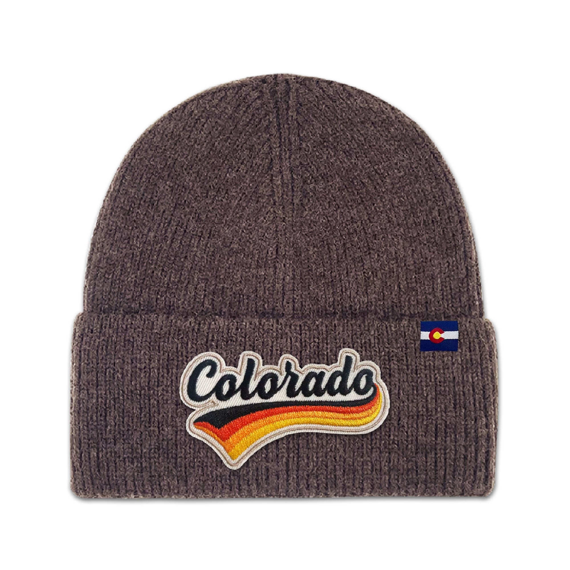 Colorado Retro Script Knit Beanie for Outdoor Adventure Lovers