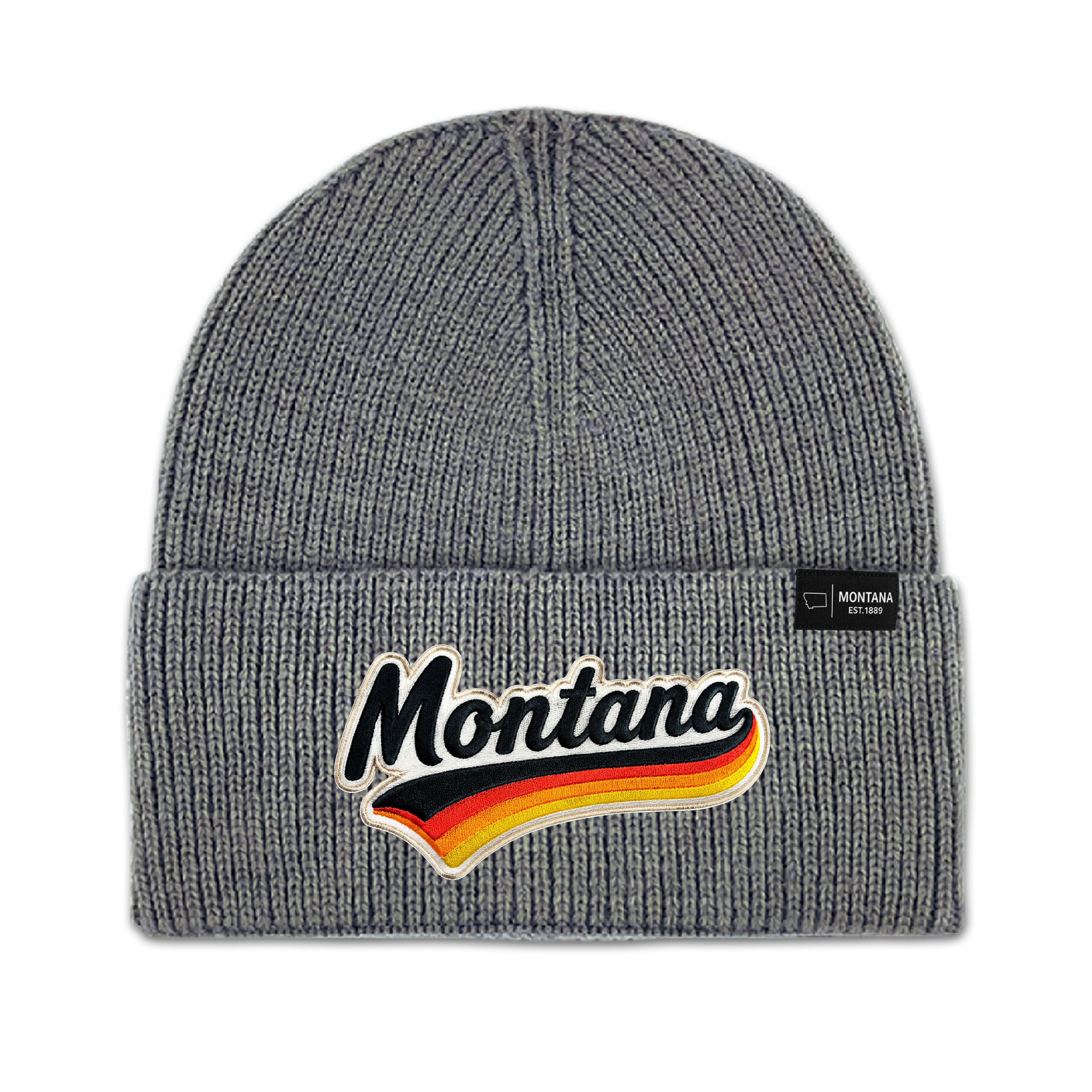 Montana Retro Script Knit Beanie for Outdoor & Travel Gift Shops