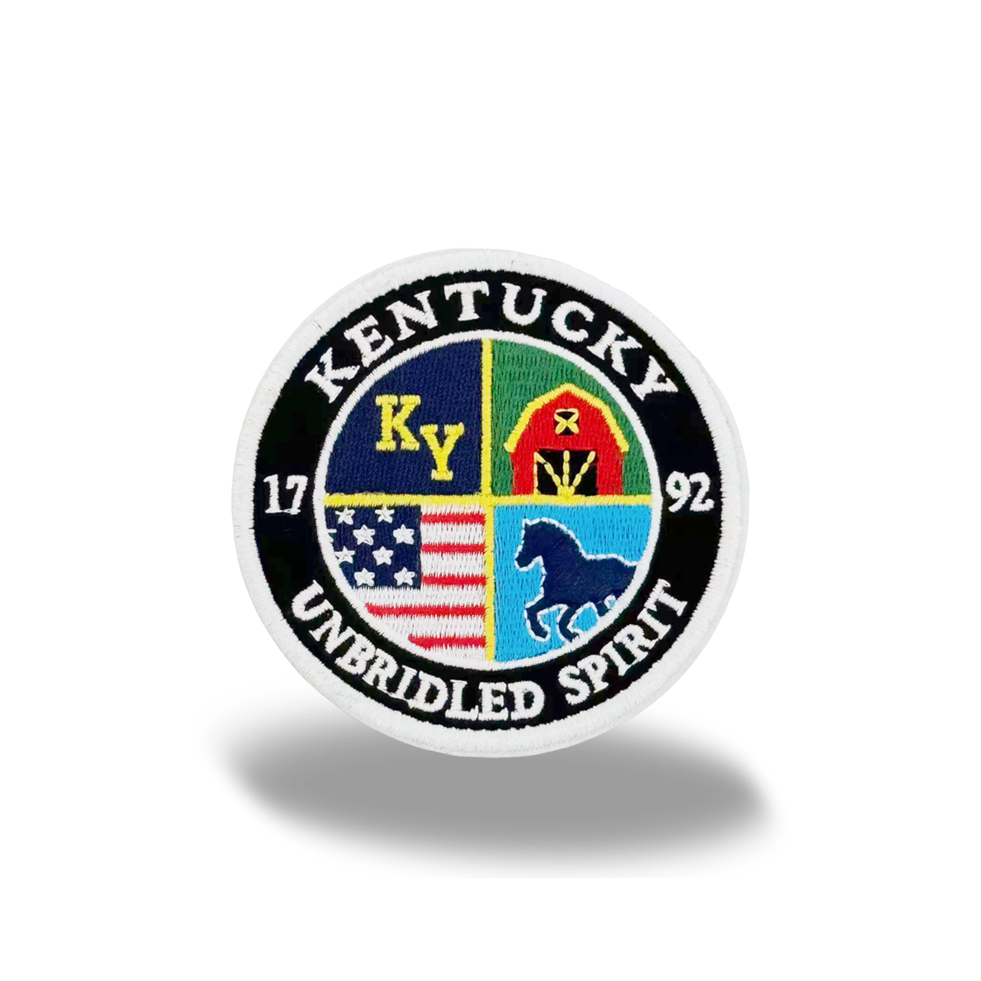 Kentucky Unbridled Spirit Embroidered Patch, Vintage State Badge Iron-On