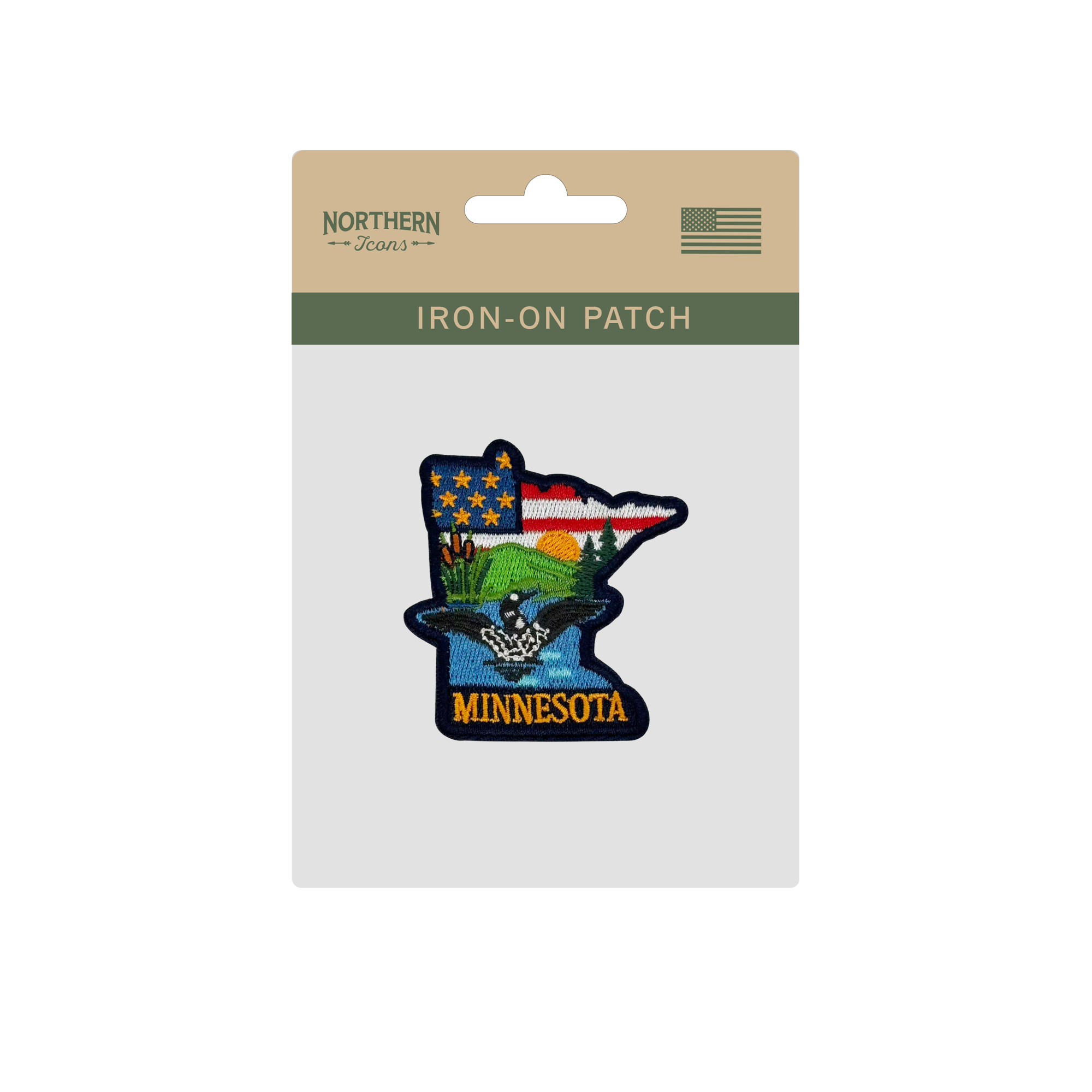 Minnesota Loon Lake Embroidered Patch Iron On State Souvenir Badge