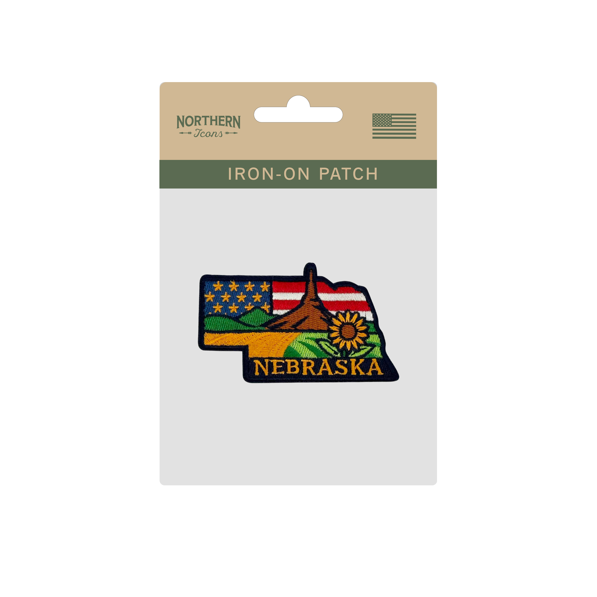 Nebraska Prairie Sunflower Embroidered Patch Iron On State Souvenir Badge