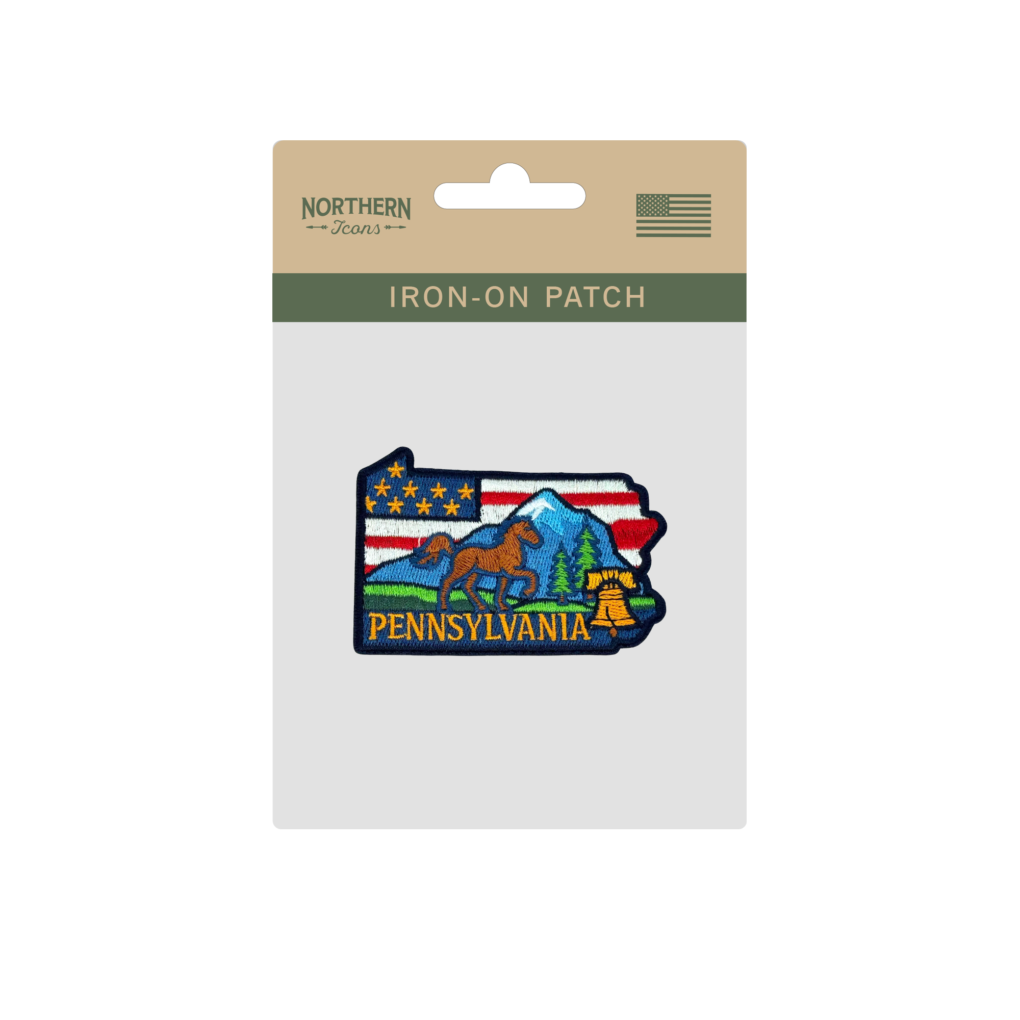 Pennsylvania Mountain Horse Embroidered Patch Iron On State Souvenir Badge