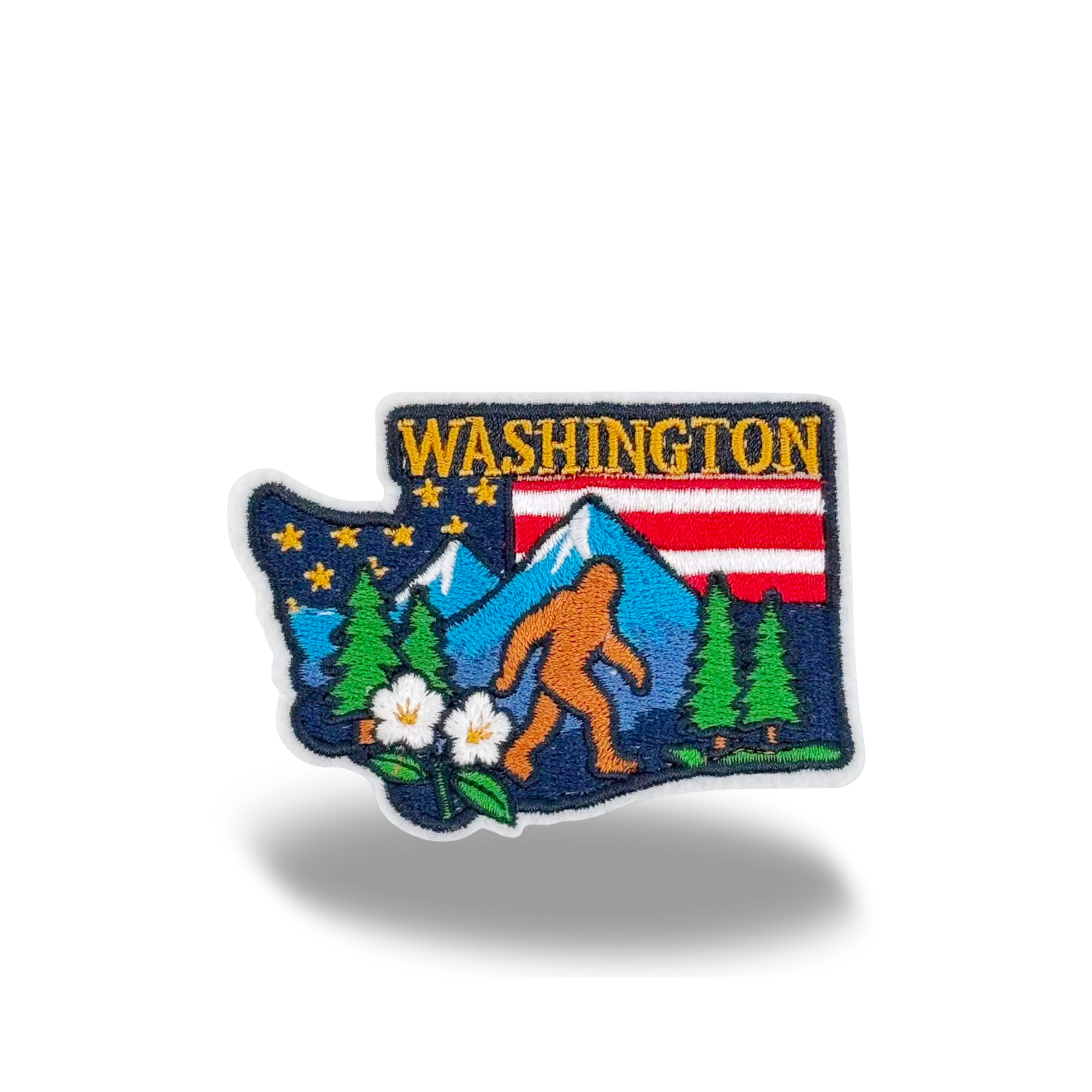 Washington Bigfoot Forest Embroidered Patch Iron On State Souvenir Badge
