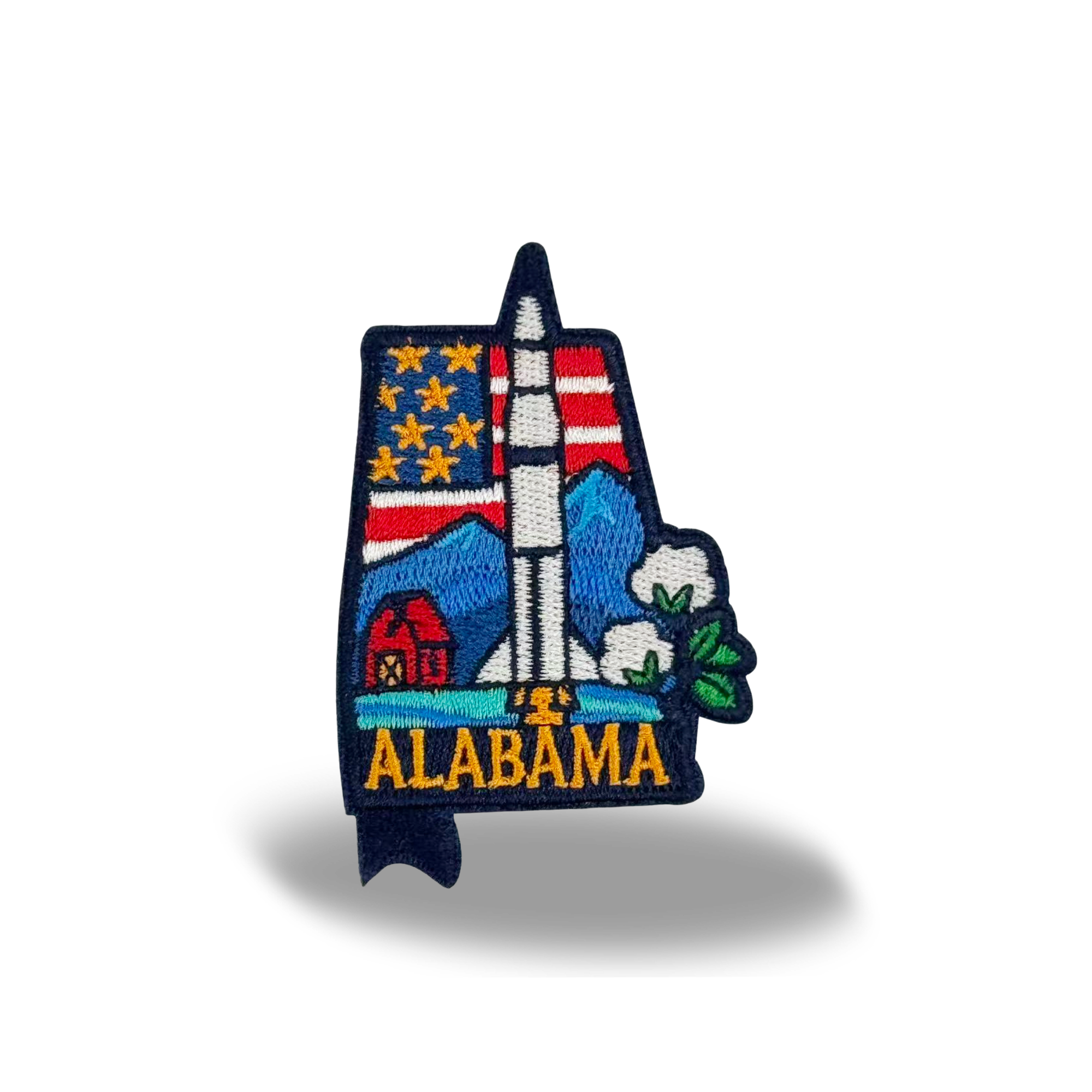 Alabama Heritage Baseball Cap with Embroidered Space Rocket Patch for Men Women