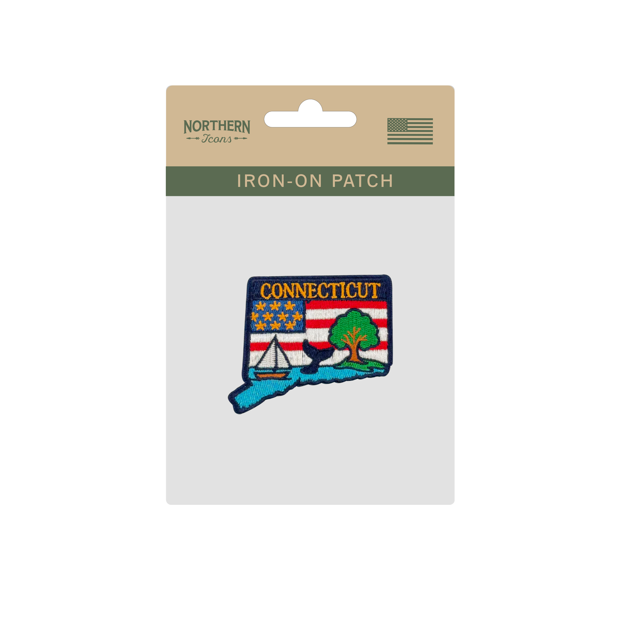 Connecticut New England Baseball Cap with Embroidered Whale Sailboat Patch for Travel