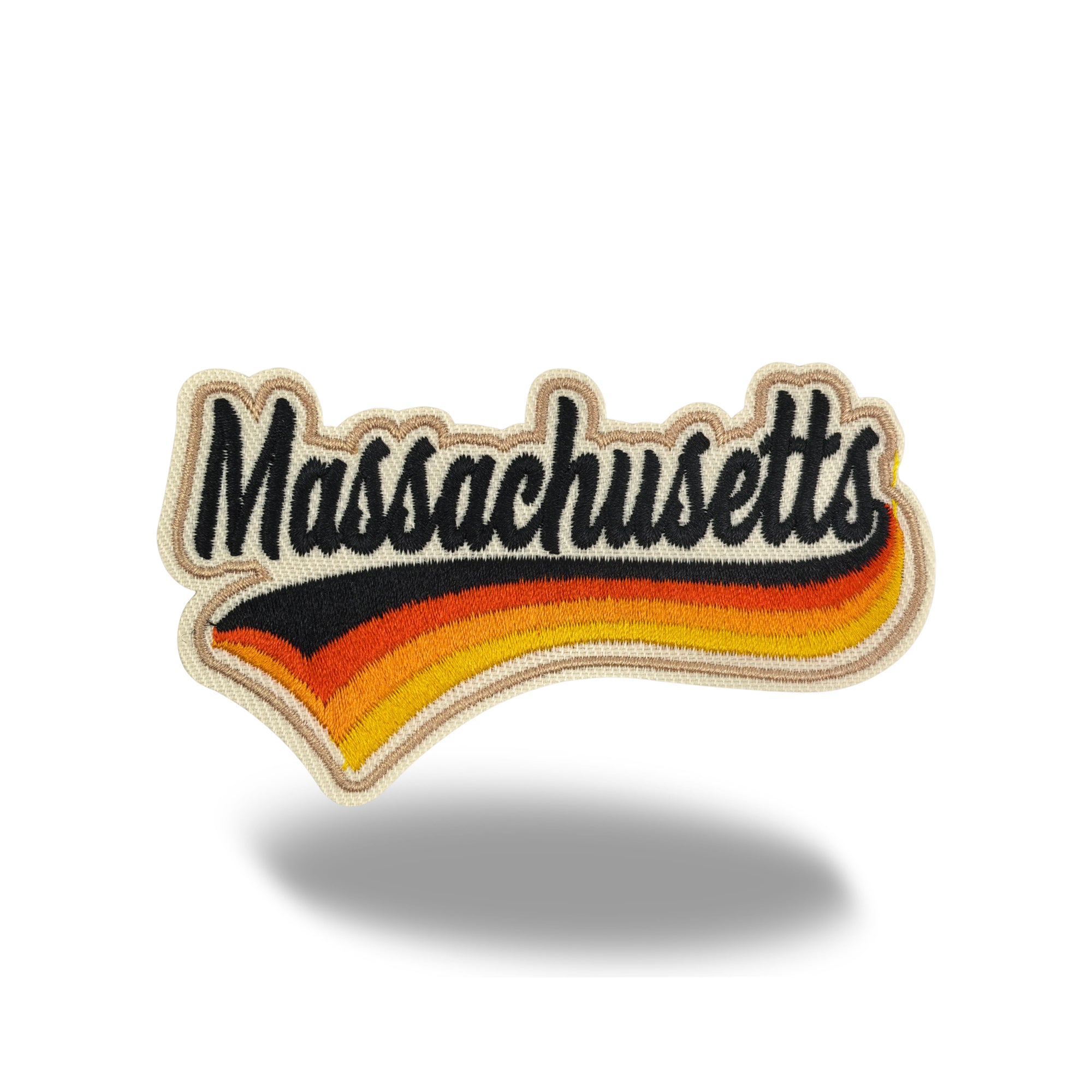 Massachusetts State Vintage Iron-on Embroidered Patch | USA Travel Souvenir Patch for Hats, Jackets & Backpacks