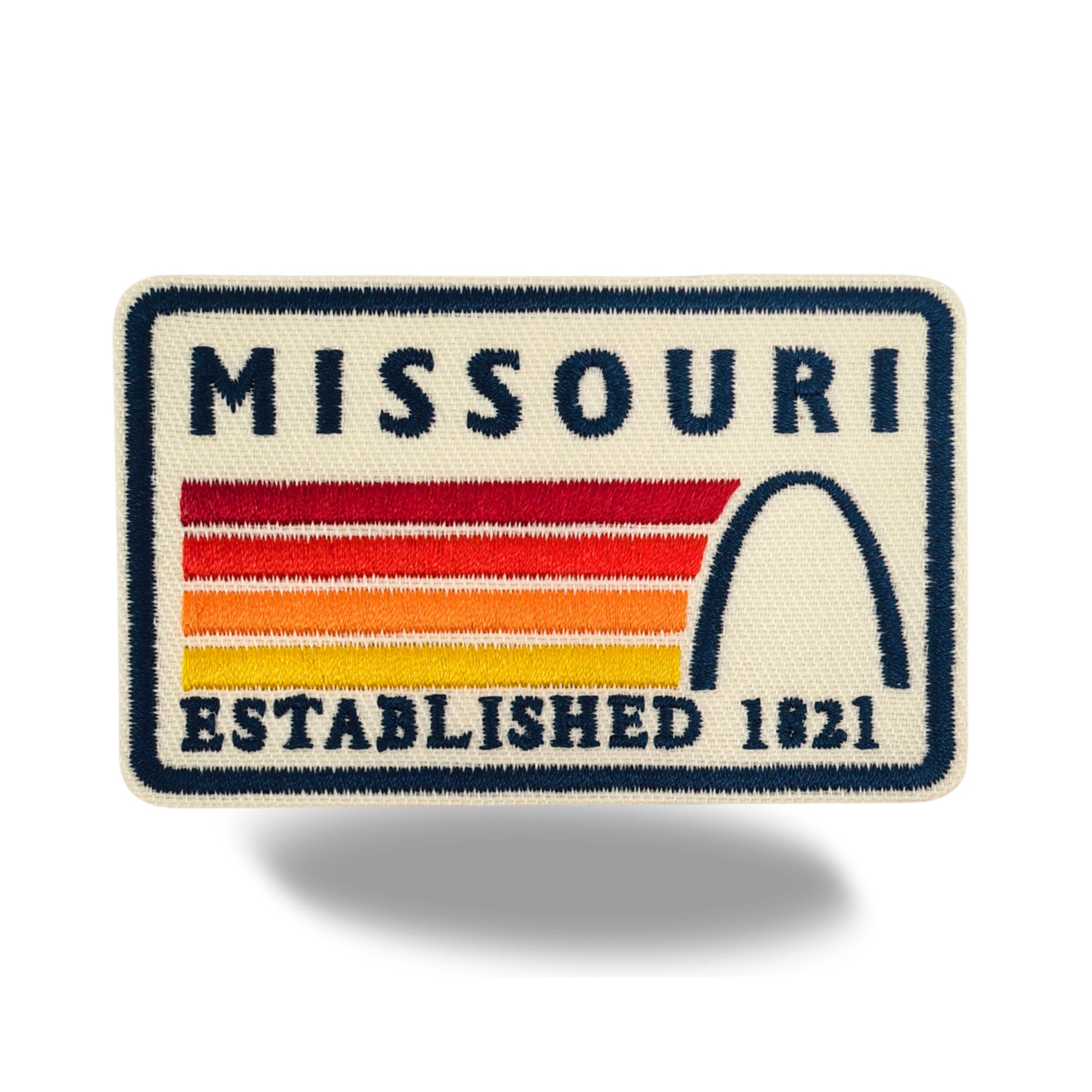 Missouri Gateway Arch Embroidered Iron-On Patch ¨C Vintage State Souvenir Travel Patch