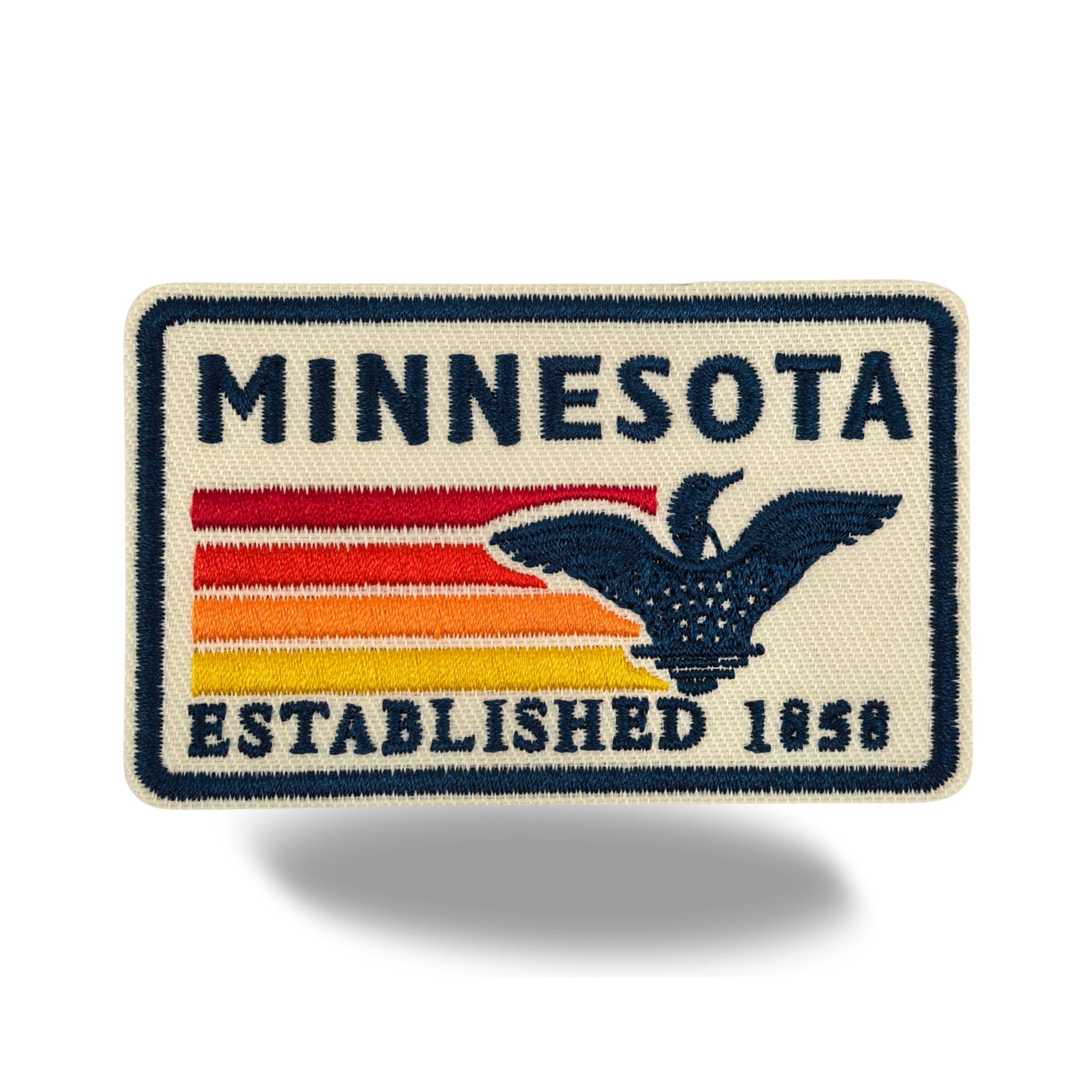 Minnesota Loon Embroidered Iron-On Patch ¨C Vintage State Souvenir Patch