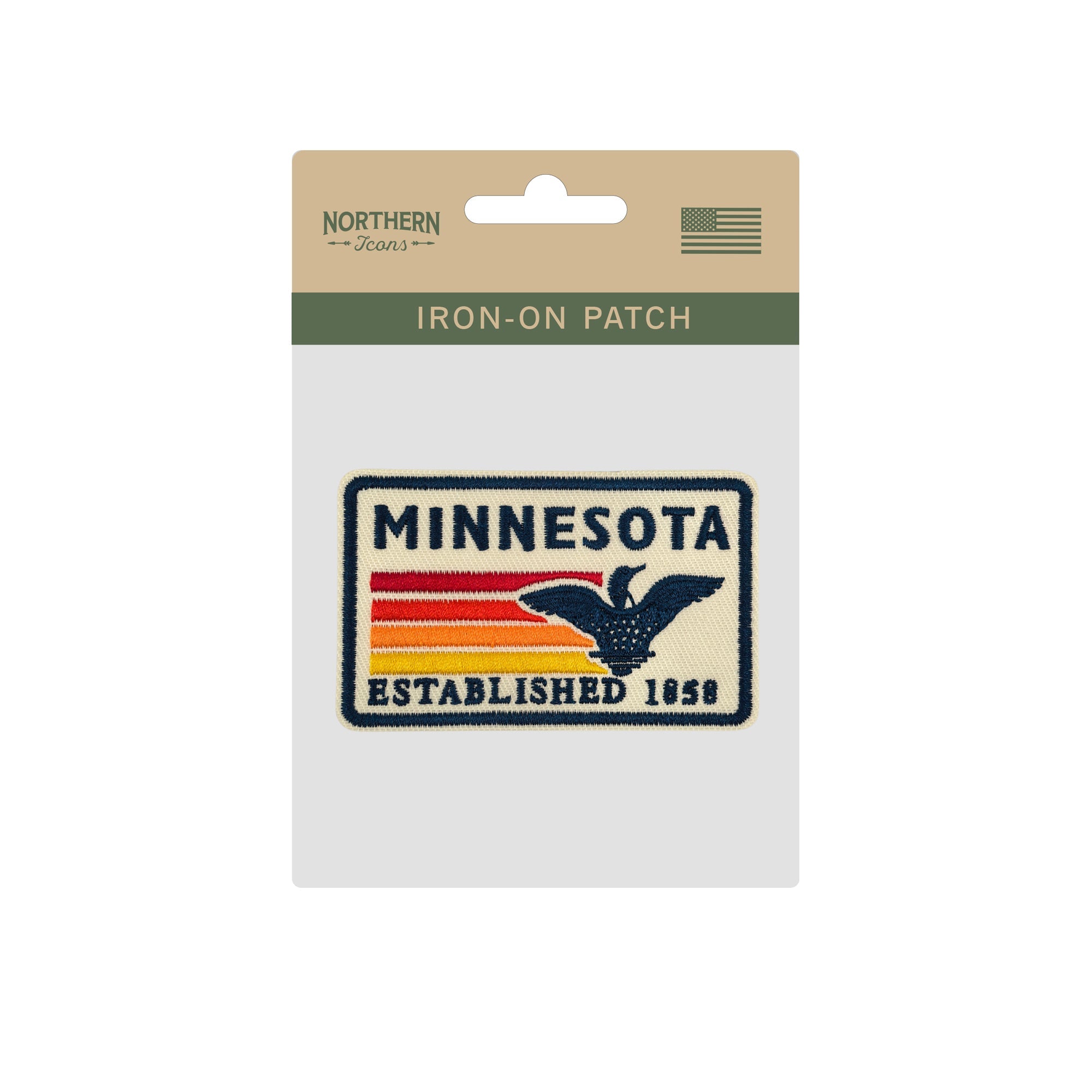 Minnesota Loon Embroidered Iron-On Patch ¨C Vintage State Souvenir Patch