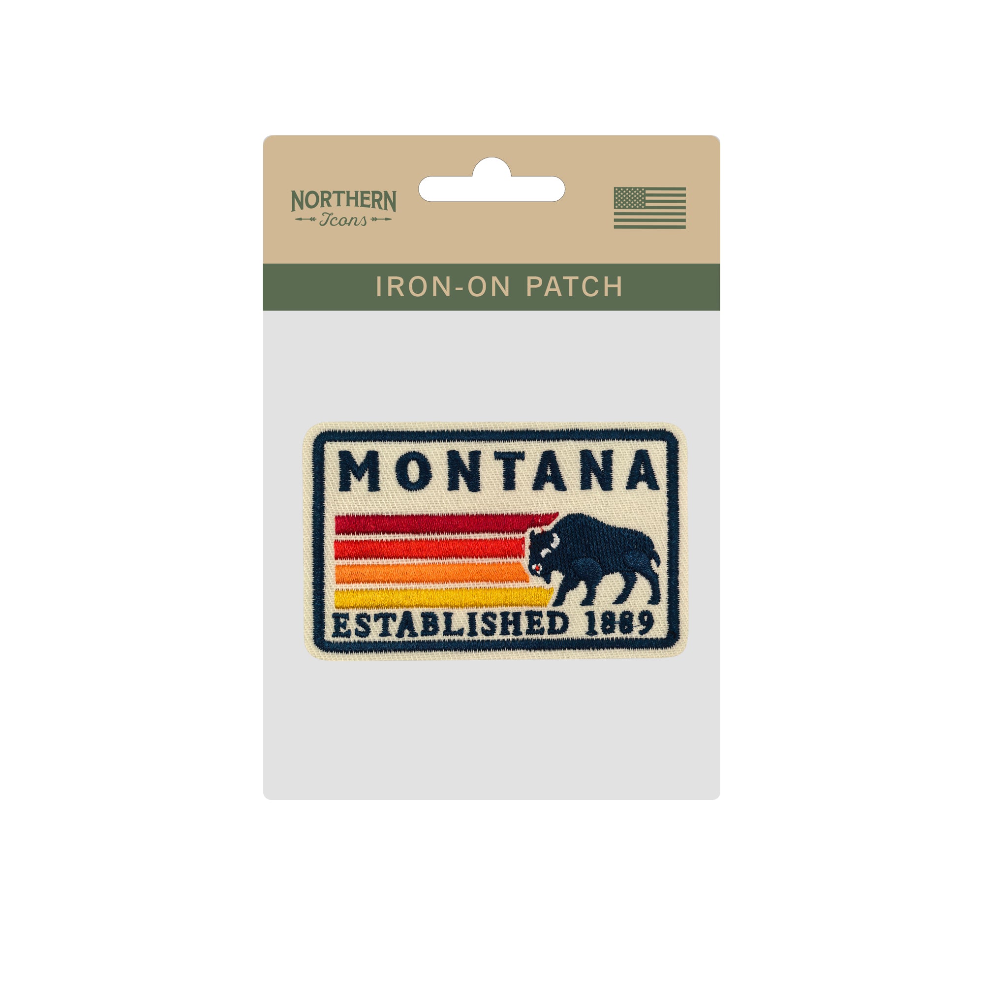 Montana Bison Heritage Embroidered Iron-On Patch | Vintage Western Travel Souvenir Applique for Jackets, Hats & Backpacks