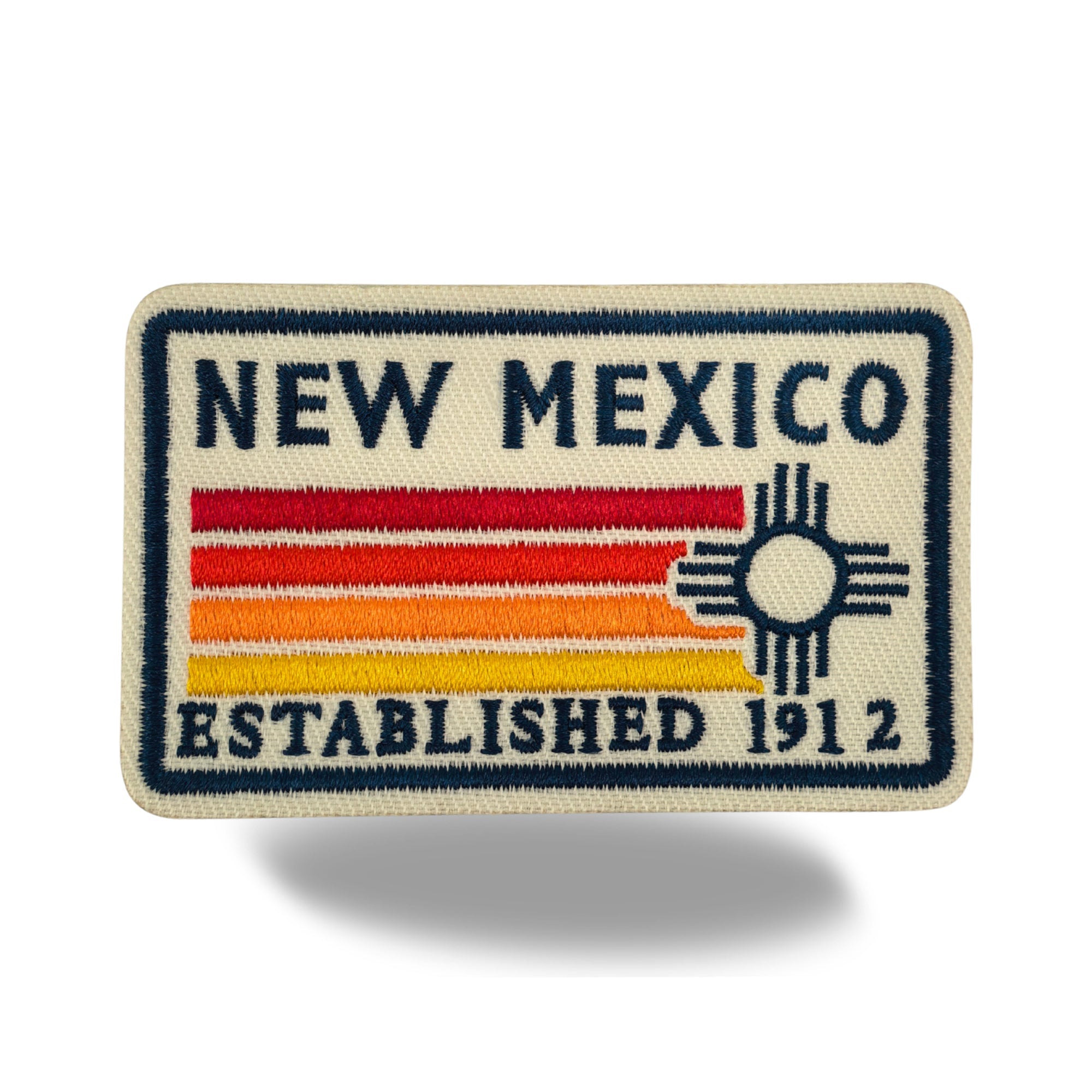 New Mexico Zia Sun Embroidered Iron-On Patch ¨C Vintage State Souvenir Patch