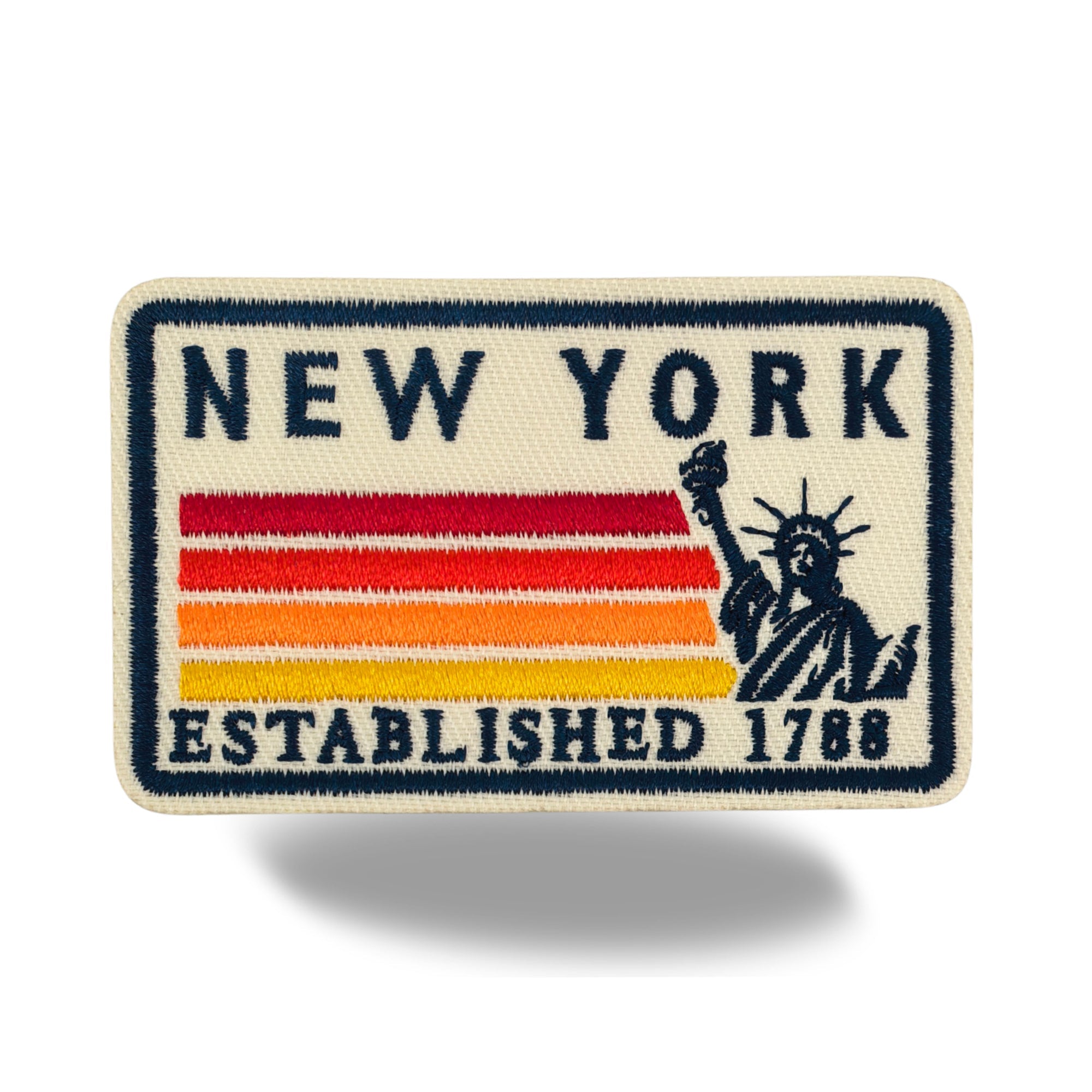 New York Statue of Liberty Embroidered Iron-On Patch ¨C Vintage State Souvenir Patch