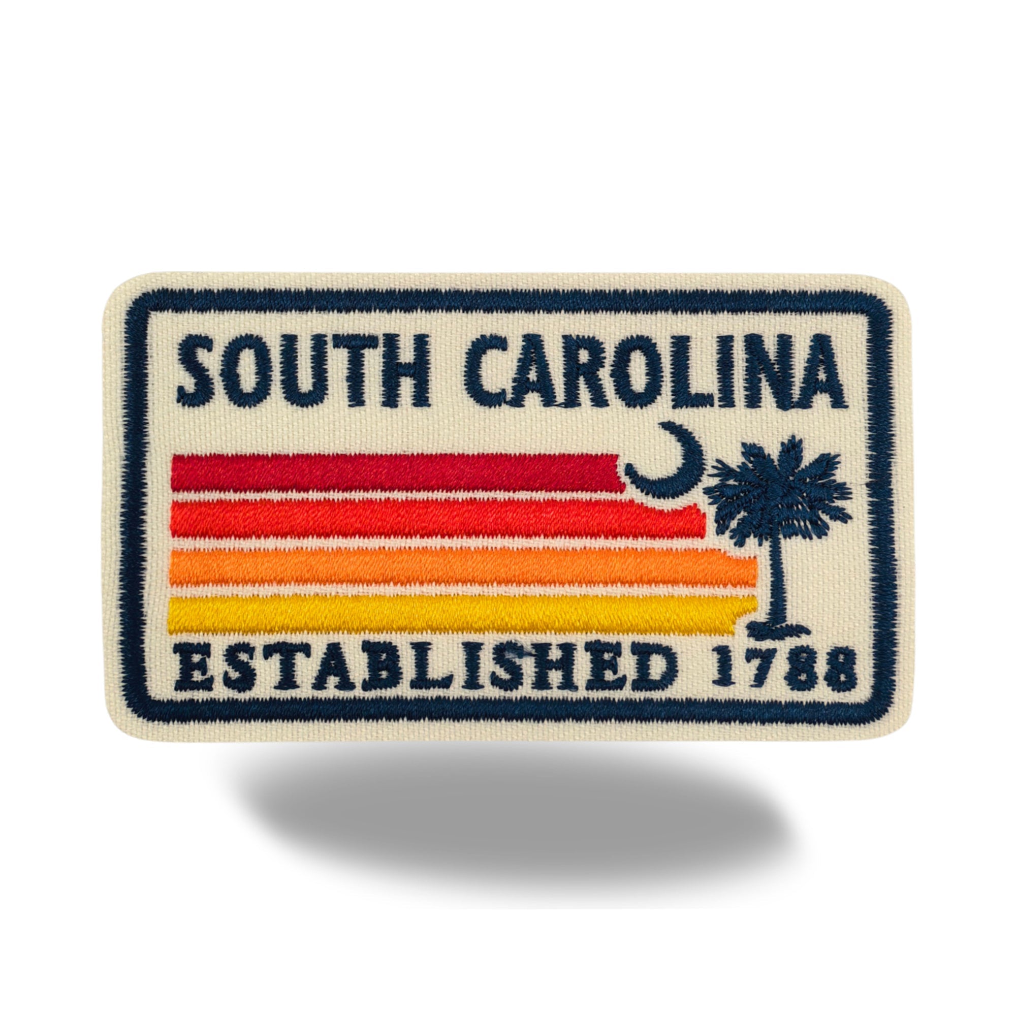 South Carolina Palmetto Tree Embroidered Iron-On Patch ¨C Vintage State Souvenir Patch