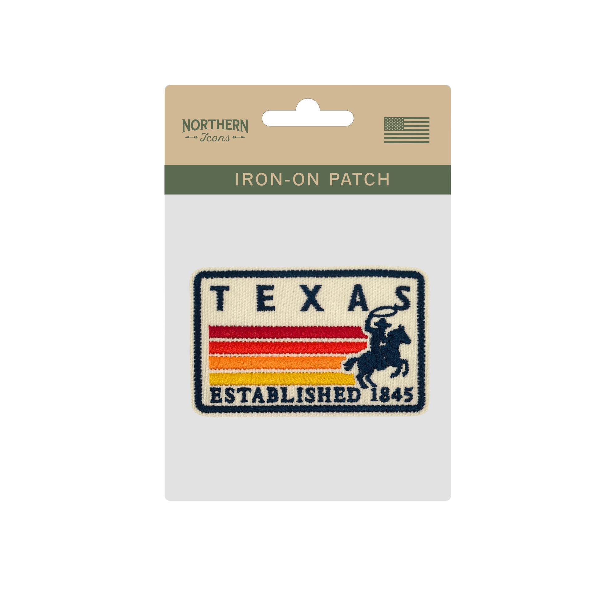 Texas Cowboy Embroidered Iron-On Patch ¨C Vintage State Souvenir Patch