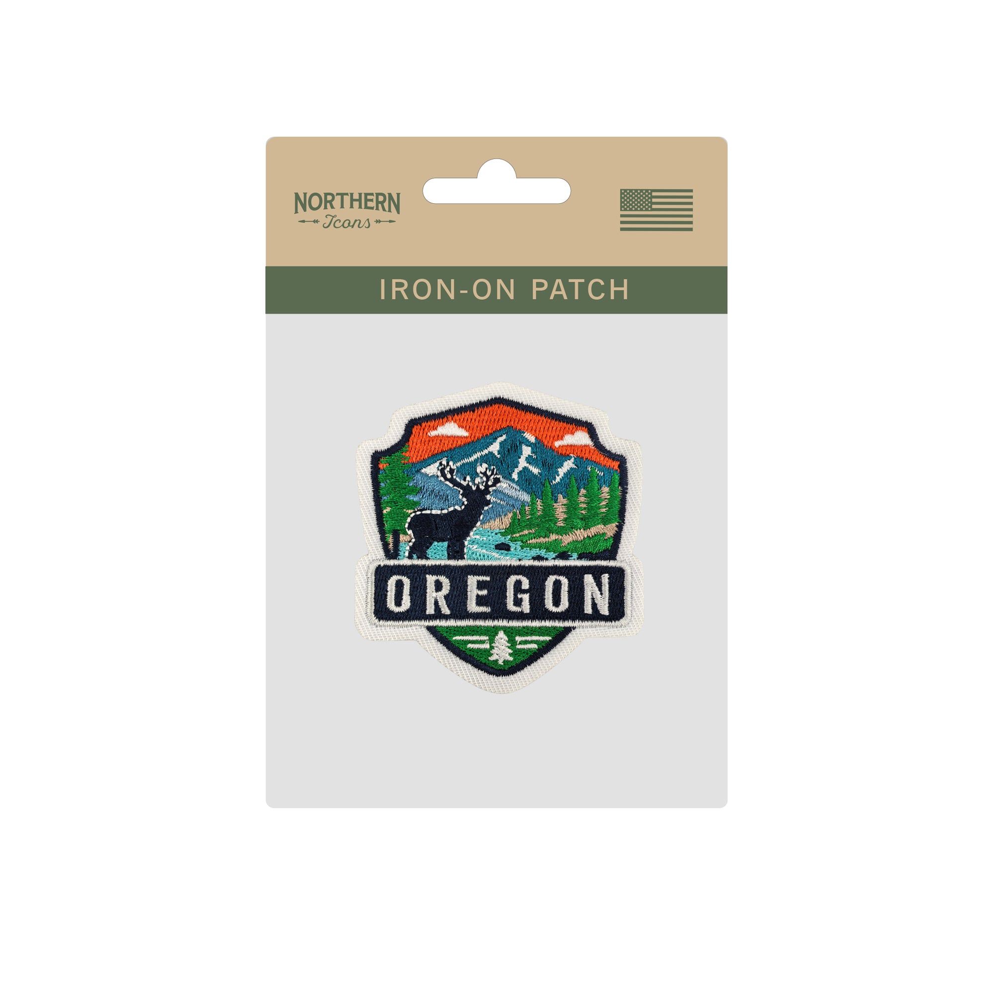 Oregon State Embroidered Iron-on Patch | Pacific Northwest Outdoor Adventure Souvenir Patch for Hats, Jackets & Backpacks