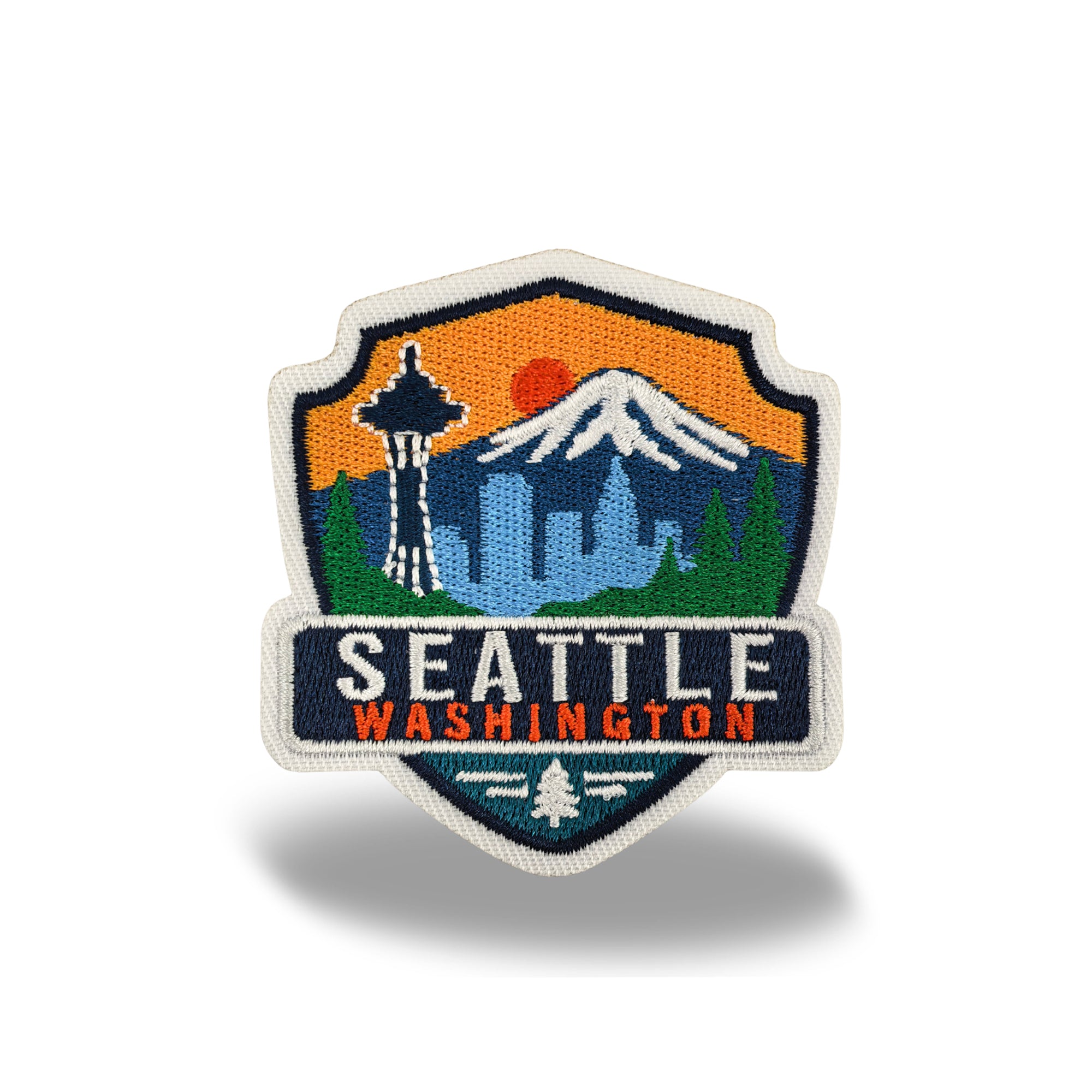 Seattle Washington Embroidered Iron-on Patch | Pacific Northwest Travel Souvenir Patch for Hats, Jackets & Backpacks