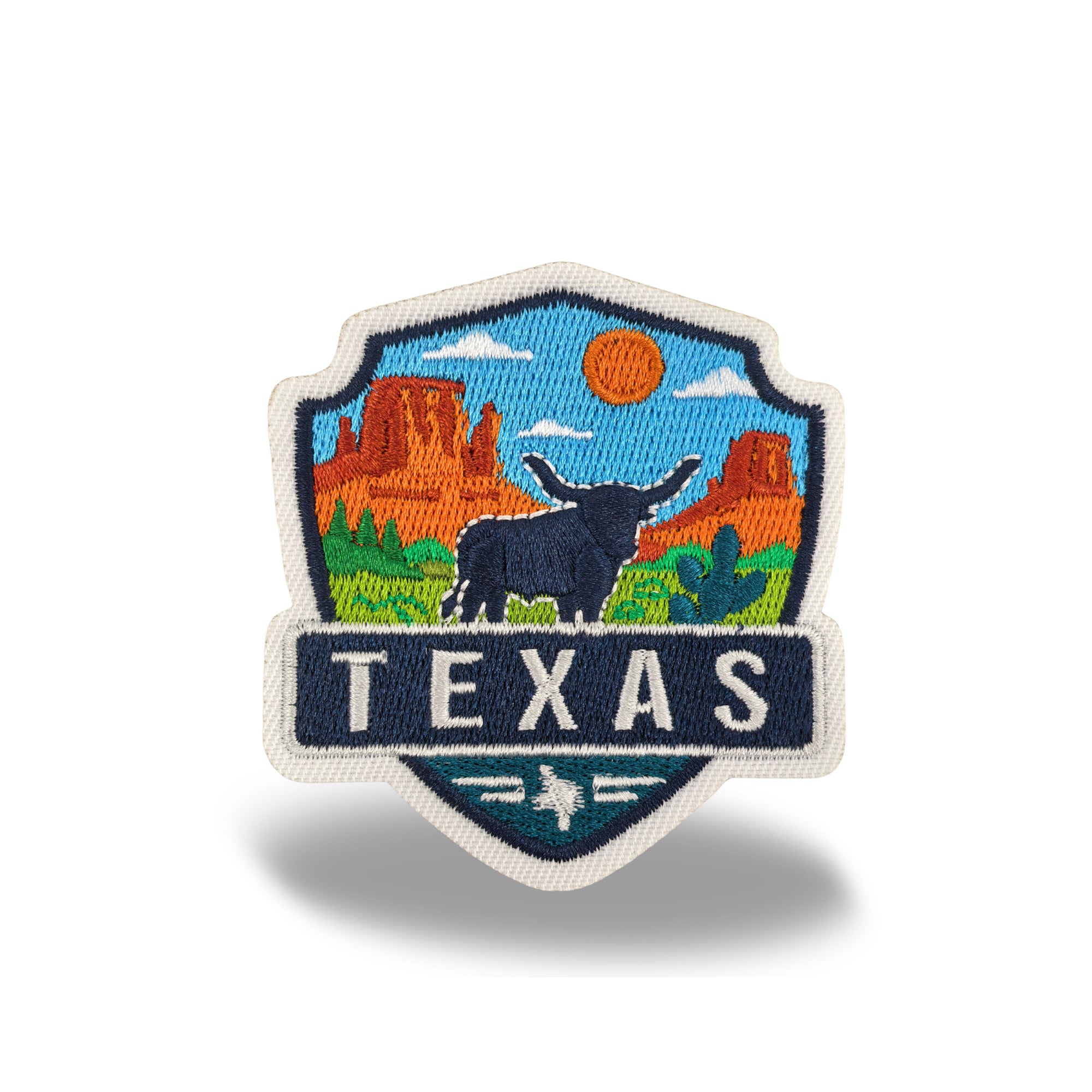 Texas State Embroidered Iron-on Patch | Southwest Desert Travel Souvenir Patch for Hats, Jackets & Backpacks