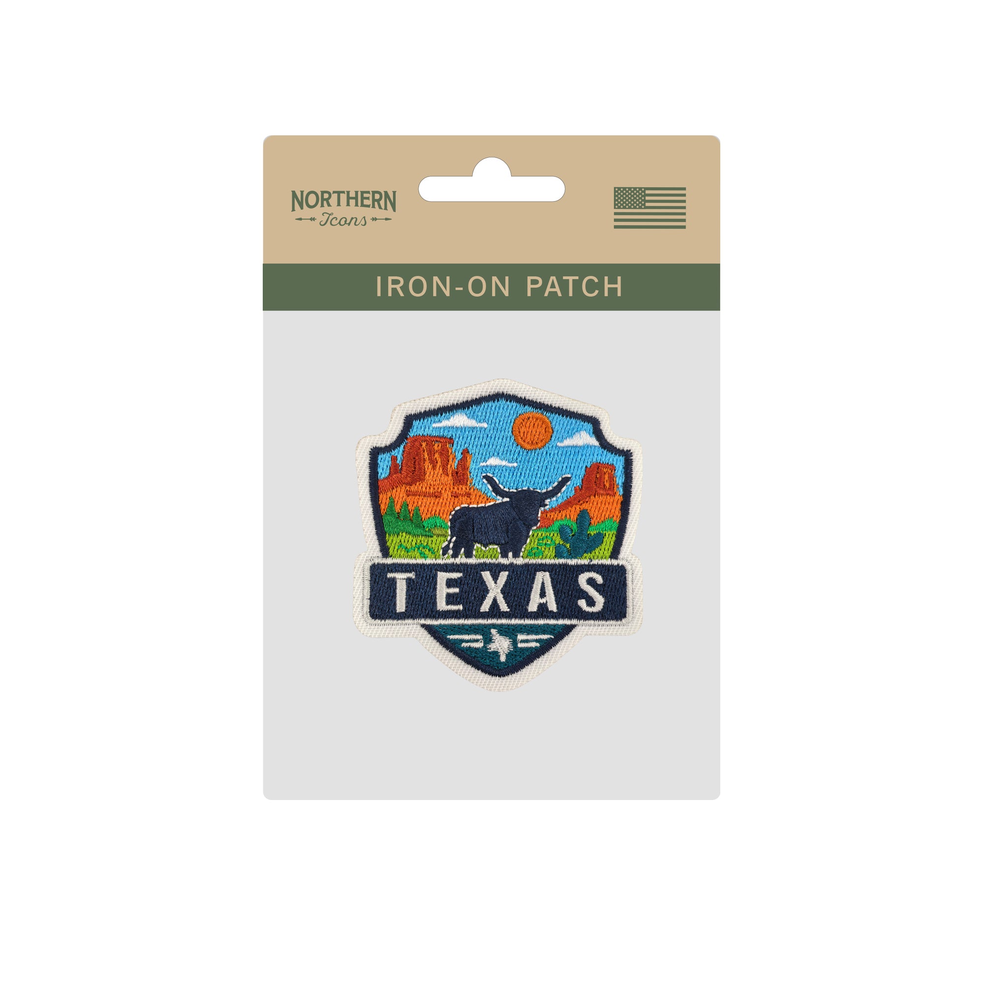 Texas State Embroidered Iron-on Patch | Southwest Desert Travel Souvenir Patch for Hats, Jackets & Backpacks