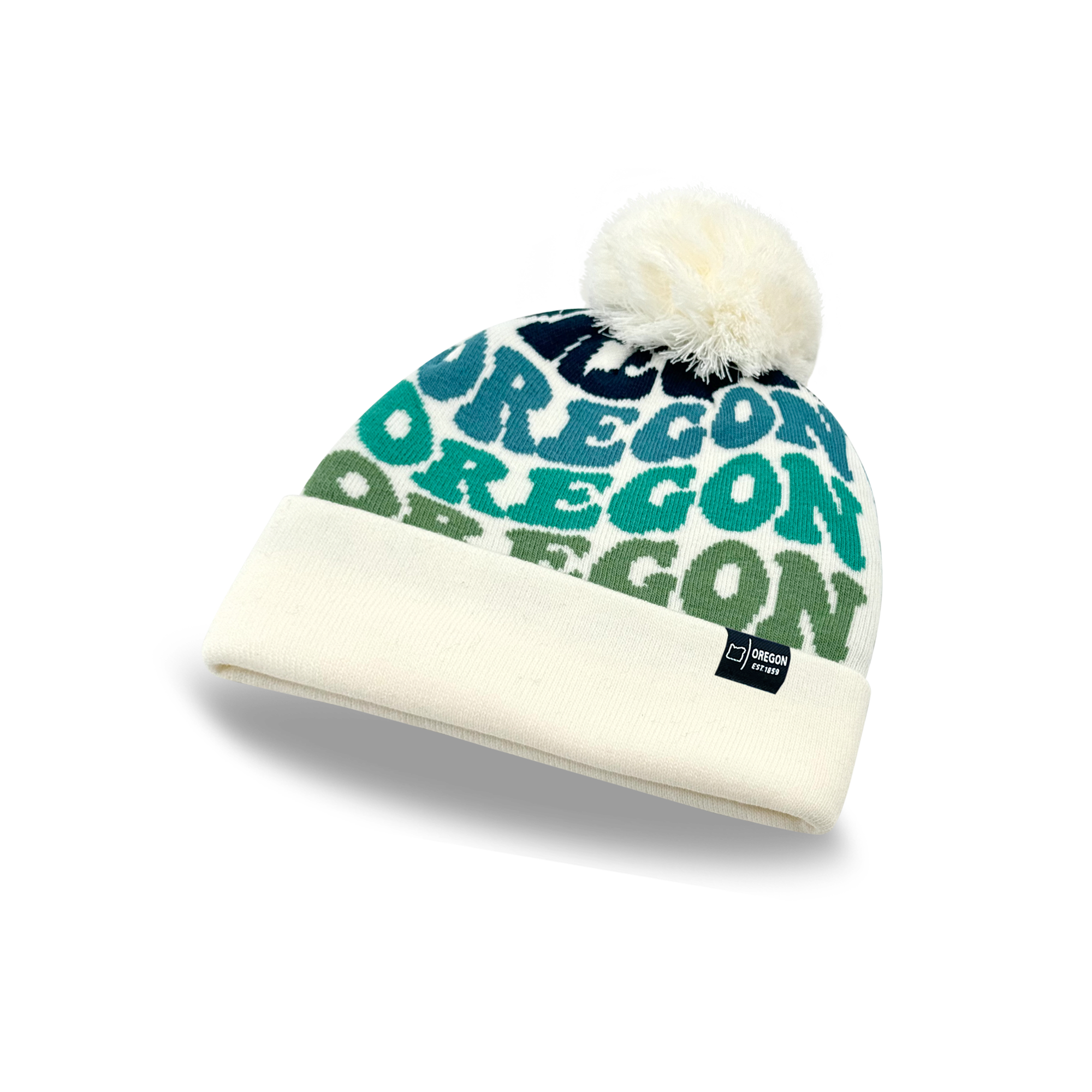 OREGON Colorful Knit Pom Pom Beanie - Retro Winter Warm Hat