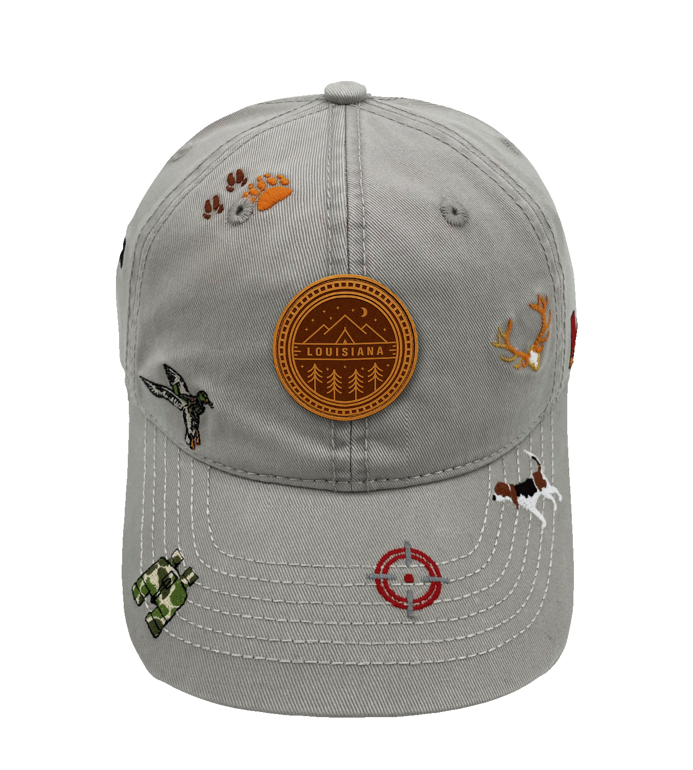 Louisiana Outdoor Adventure Baseball Cap ¨C Khaki Hunting Fishing Camping Embroidered Hat for Nature Enthusiasts